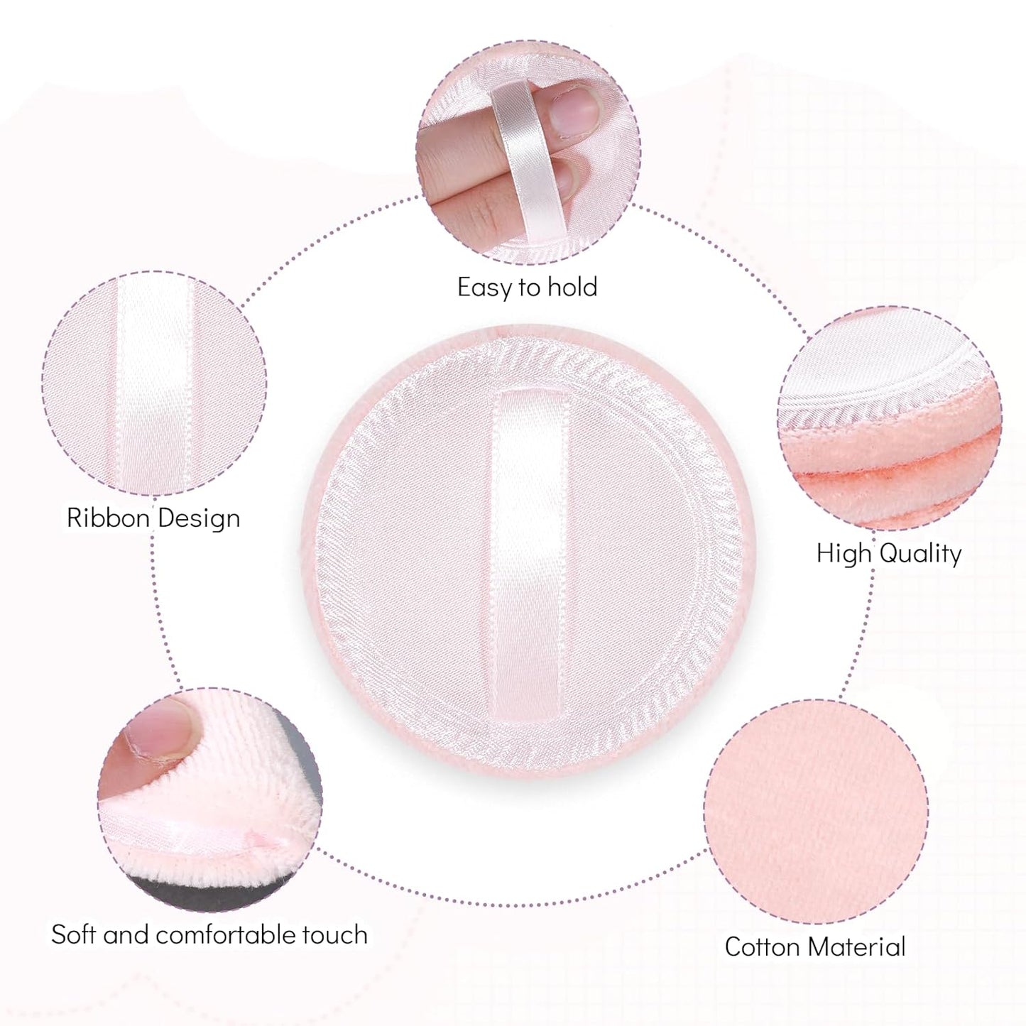 12 Pcs Makeup Powder Puff Cotton Powder Puffs for Face Powders Makeup Puffs for Powders Small Velour Puff Soft Pads Washable Face Compact for Loose Setting Pressed Powder(2.36 Inch Skin Color)