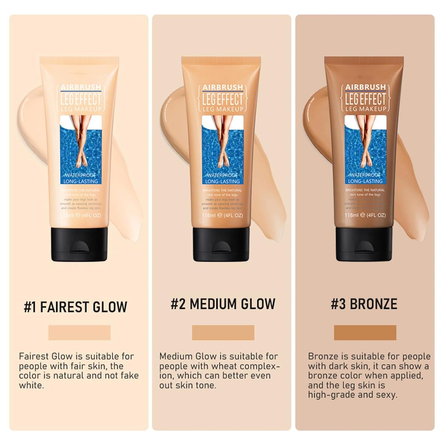 Leg Makeup Waterproof No Transfer, Leg Makeup Lotion, Body Makeup Waterproof Foundation, Leg Makeup for Varicose Veins Waterproof, Leg and Body Makeup for Tattoo Cover Up (Bronze)