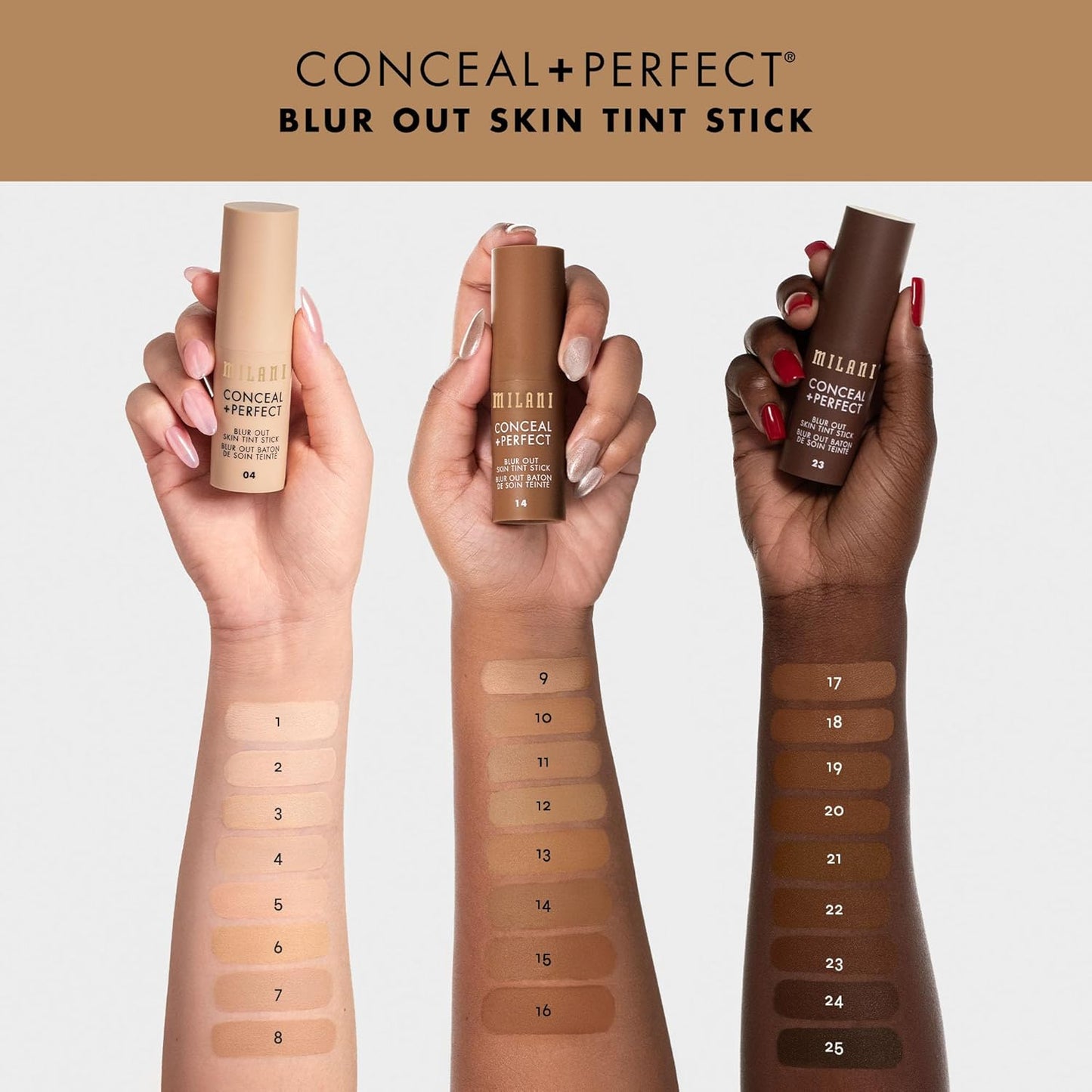 Milani Conceal + Perfect - Skin Tint Stick, Blur Out Tinted Moisturizer Makeup, Shade 004
