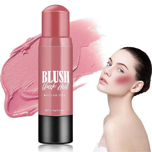 Cream Blush Stick Makeup,Blush Stick for All Skin Tones,Easy to Color,Soft Long Lasting Lightweight Blush Face Makeup Stick,Waterproof Multi Stick for Cheeks & Lip & Eyes（#102）