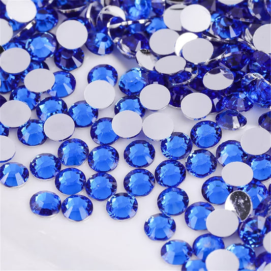 1500 Pieces SS16 4mm Flatback Rhinestones Clear Glass Round Gems Crystals for Nail Art DIY Crafts Clothes Shoes Bags （Sapphire）