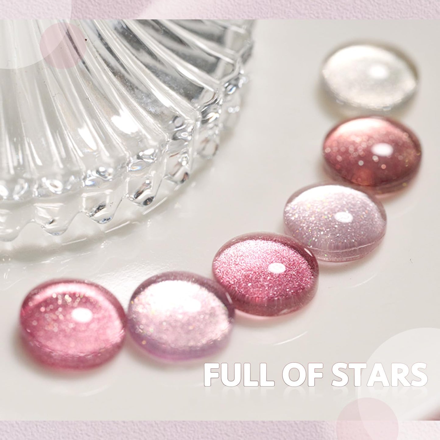 GAOY Glitter Cat Eye Gel Nail Polish Set with Magnet Pink Galaxy for Holographic Cat Eye, Salon Gel Manicure and Nail Art DIY at Home