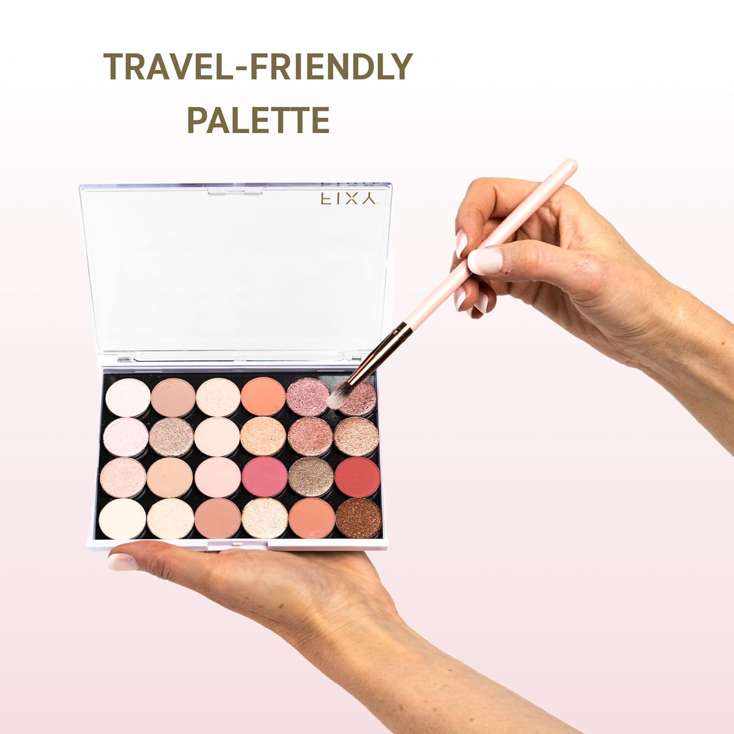 FIXY Empty Magnetic Makeup Palette with Clear Top, Small Palette- Organize, Depot & Declutter Makeup - Customize Your Palette - Travel and Eyeshadow Organizer - 5.7"x4.3"