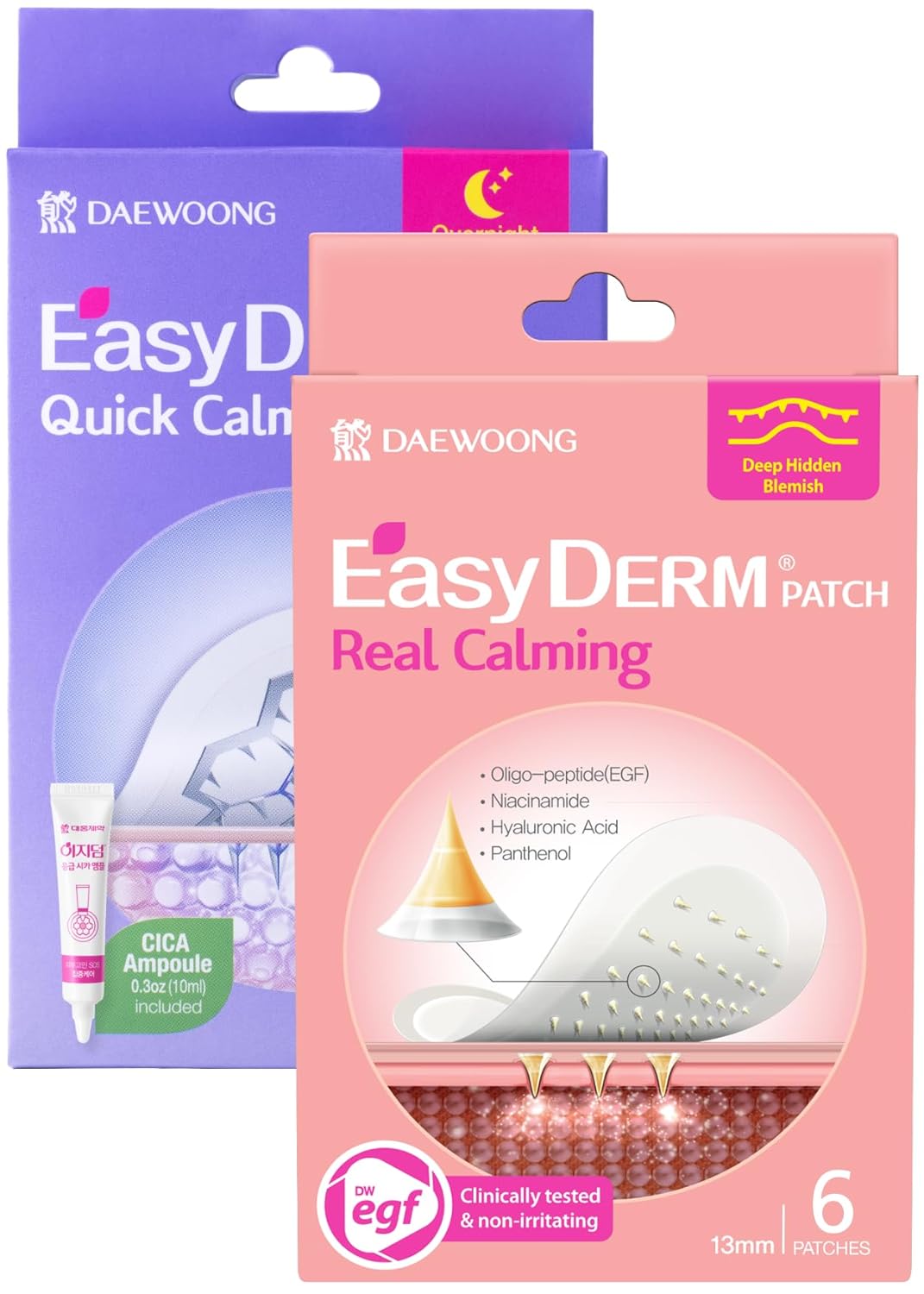EasyDerm Micro Point Acne Patch Duo – 10 Magnesium Pimple Patches + 6 Real Calming Microdart Patches for Breakout & Post-Blemish Care, 2-Step K-Beauty Skincare Kit