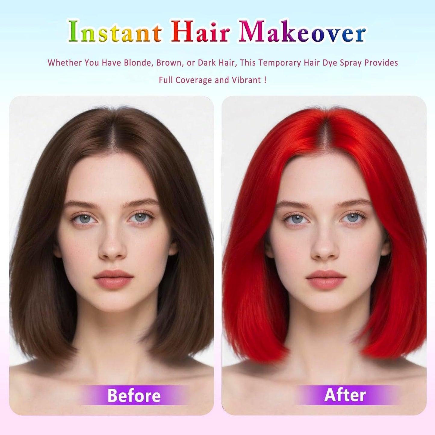 Red Hair Spray, Temporary Hair Dye Spray For Kids Women Men,Washable One-Time Use Hair Color Wax, Non-Sticky Hair Coloring for Cosplay Party, Halloween DIY Crazy Hair Day (Fire Red)