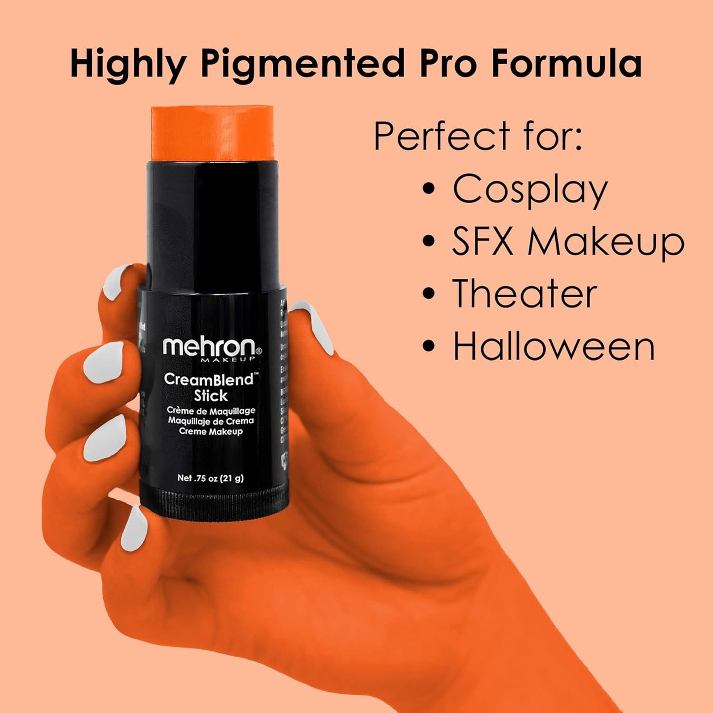Mehron Makeup CreamBlend Stick - Body Paint (.75 oz) (ORANGE)