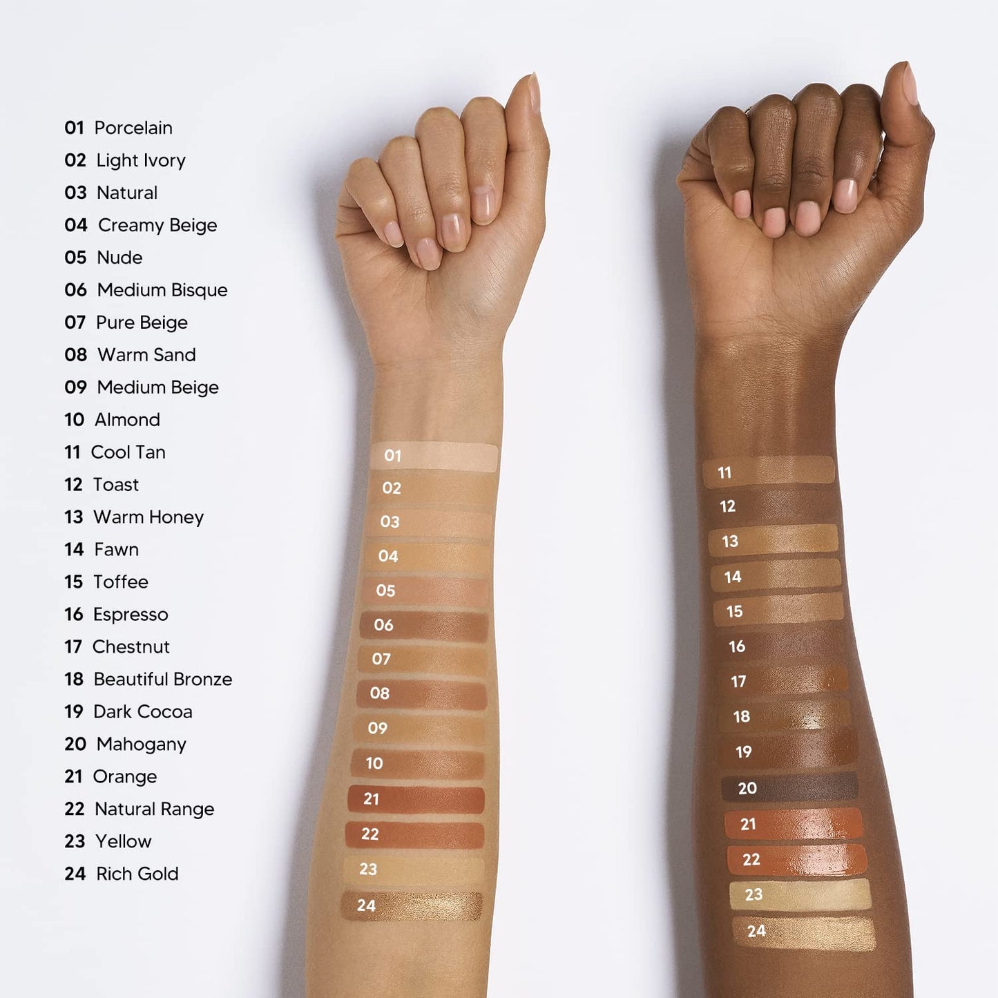 Ruby Kisses HD Brush Concealer & Foundation, Full Coverage, Color Correcting, Highlight, Contour 3 Pack (Rich Gold Bronzer)