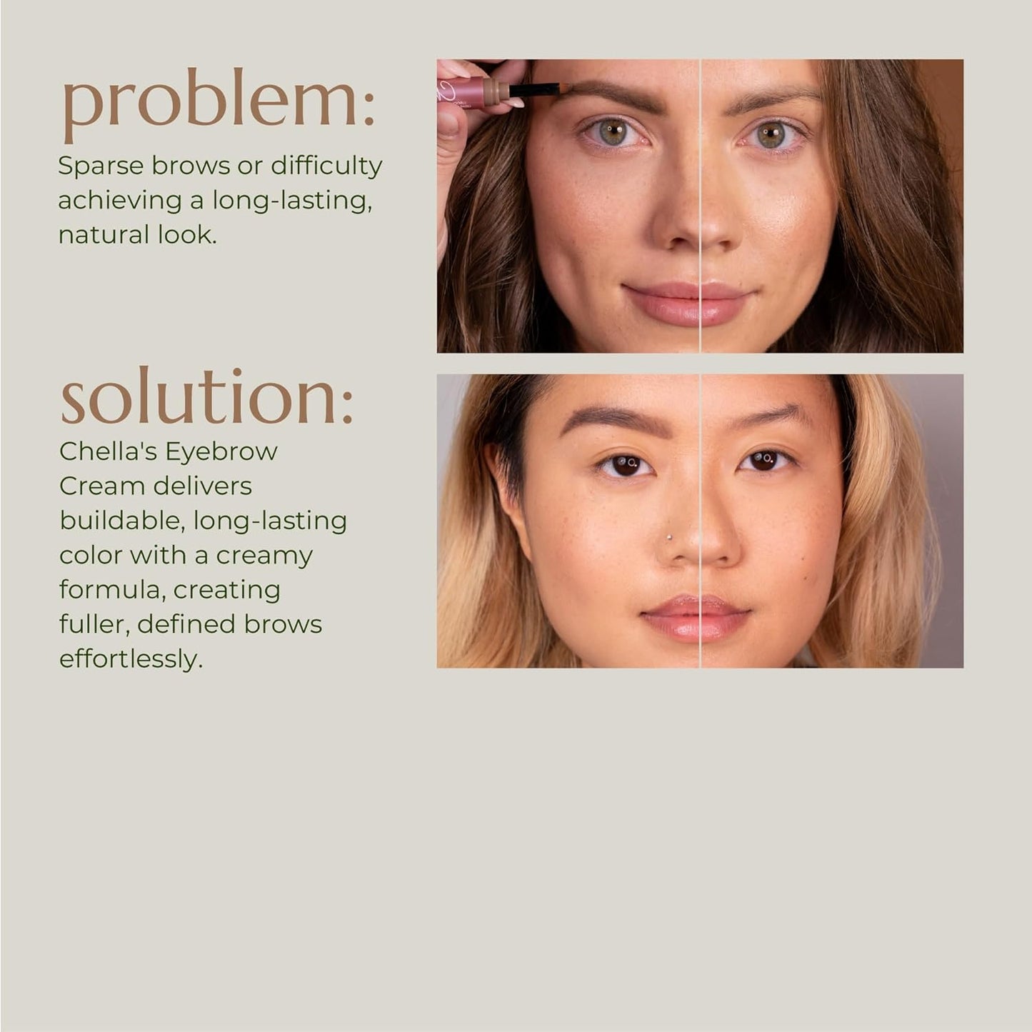 Chella Eyebrow Cream, Tantalizing Taupe - Vegan, Cruelty Free, Paraben Free, Gluten Free Eyebrow Pomade Makeup - Long Wearing, Velvet Consistency, Water Resistant