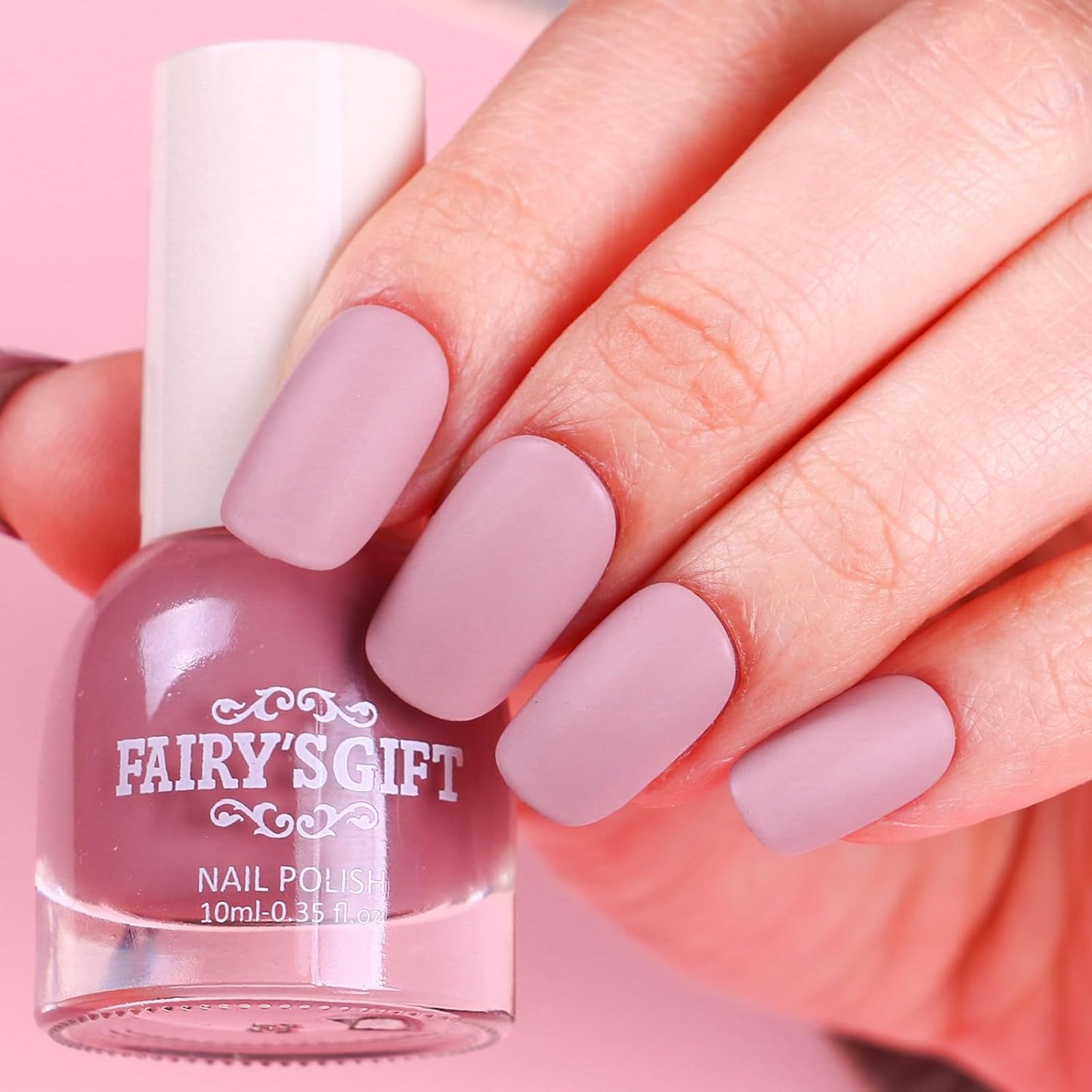 Matte Nail Polish Air Dry Nail Lacquer for Nail Art Varnish, Mist Effect Matte Finish Velvet Nail Polish, 0.35 fl oz (Deep Nude-05, 10 ML)