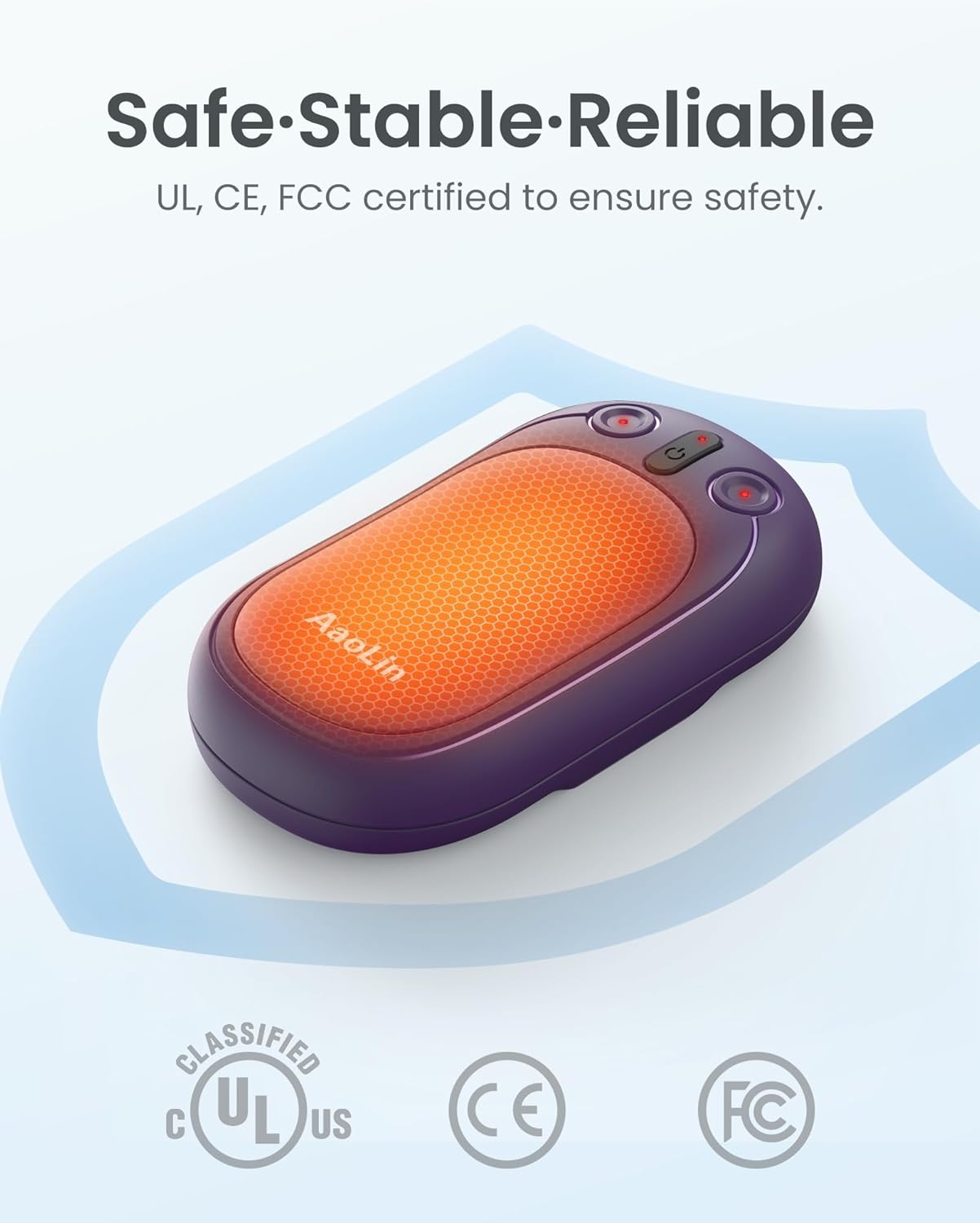 AI Hand Warmers Rechargeable, AaoLin 2 Pack Electric Hand Warmers Reusable, 12Hrs Long Heating, Portable Pocket Handwarmer Great Gift for Outdoors, Camping, Golf, Hunting Gear