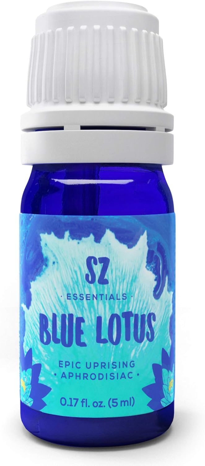Blue Lotus Essential Oil 100% Pure, Undiluted Oil - Extracted from Nymphaea Caerulea - Rich & Sweet Scent with Fruity Overtones - Therapeutic Grade & Vegan - 0.17oz (5ml)