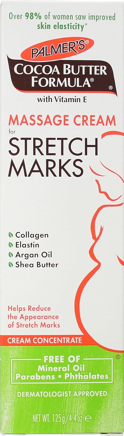 Palmer's Cocoa Butter Formula Massage Cream for Stretch Marks and Pregnancy Skin Care, 4.4 Ounces (Pack of 2)