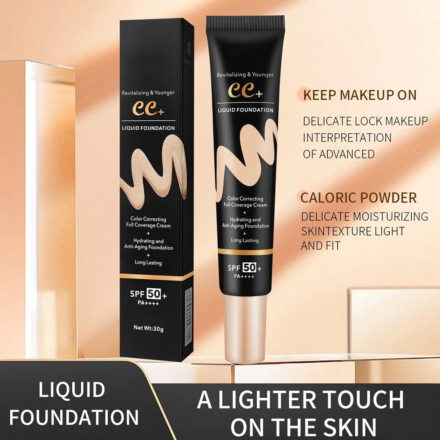CC Cream Tinted Moisturizer with SPF 50, Color Correcting CC Cream, CC Cream Foundation Full Coverage Correcting Skin Tone, Cover Blemish, Hydrating & Long-Lasting Matte CC Cream (Natural)