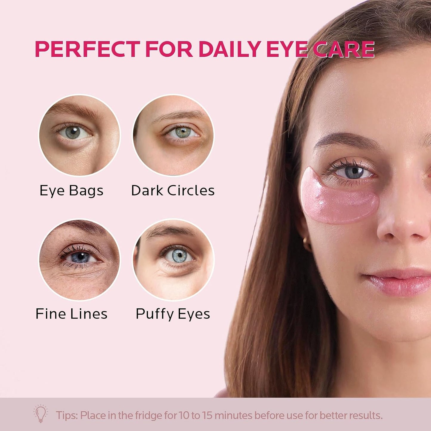 ZealSea 30 Pairs Under Eye Masks for Dark Circles and Puffy Eyes - Hydrating Eye Patches, Gel Eye Patches Eye Bags Treatment for Women - Cling to Eye Moisturizing Lighten Fine Lines