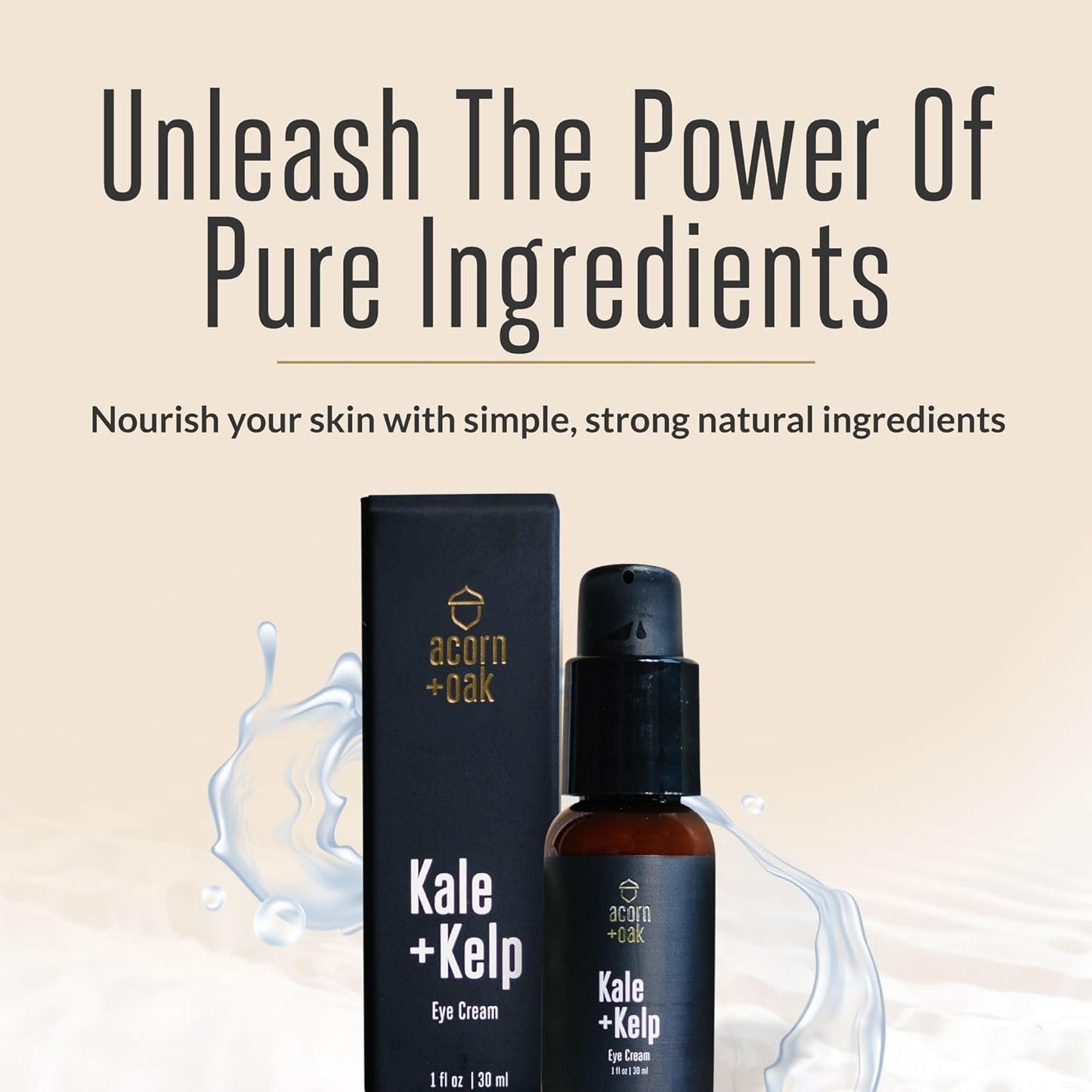 acorn+oak Eye Cream - Under Eye Cream for Dark Circles and Puffiness, Anti-Aging Skin Care with Aloe, Niacinamide, & Hyaluronic Acid to Firm Skin and Reduce Wrinkles, Soothing Face Cream (1 fl oz)