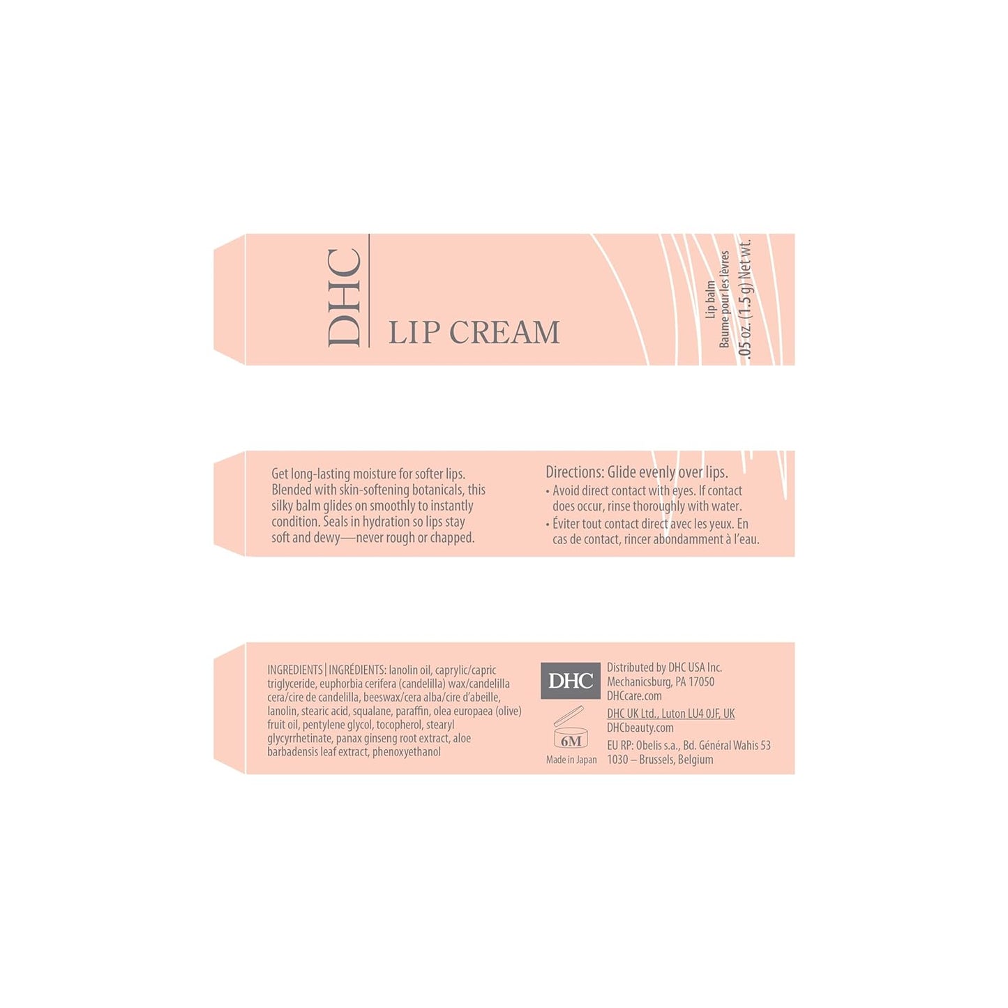 DHC Lip Cream 0.05 oz. Net wt. and Eyelash Tonic 0.21 Fl Oz.