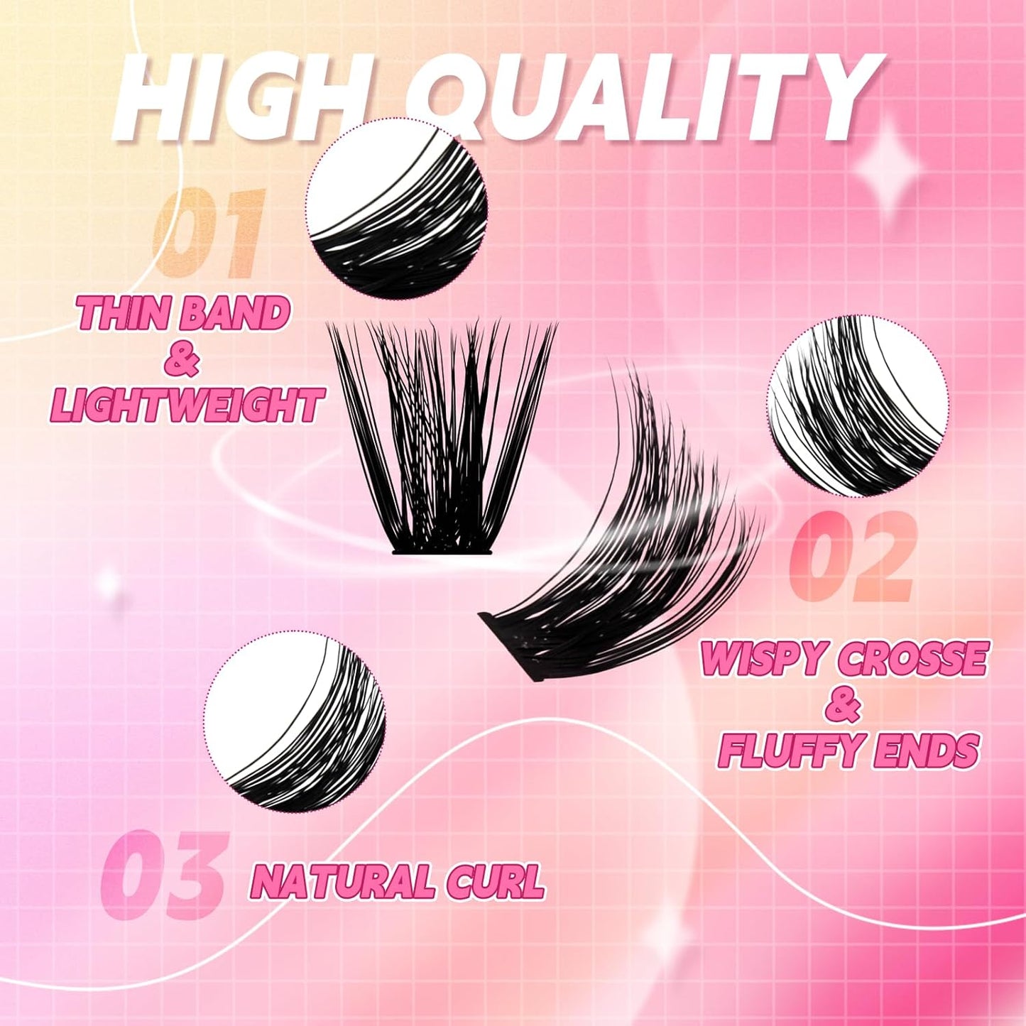 Lash Clusters 280pcs 80D 10-18mm Cluster Lashes Mixed Tray 3D Effect Volume Individual Lashes Cluster Eyelash Extensions Fluffy Soft D Curl DIY Lash Extension Kit at Home (80D-0.07-D,10-18mm)