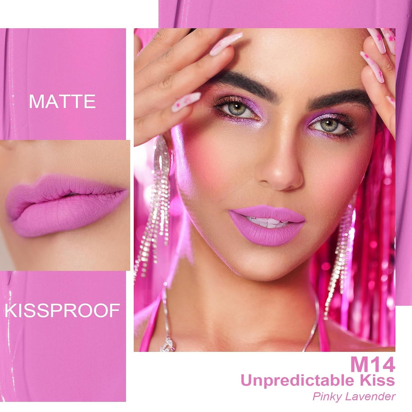 Oulac Matte Lipstick Metallic Lipstick Set for Women, Long Lasting Dual-UseLiquid Lipstick High Impact Lip Color Full Coverage Lip Makeup with Vitamin E Waterproof Formula,Vegan M14+M25+MD02