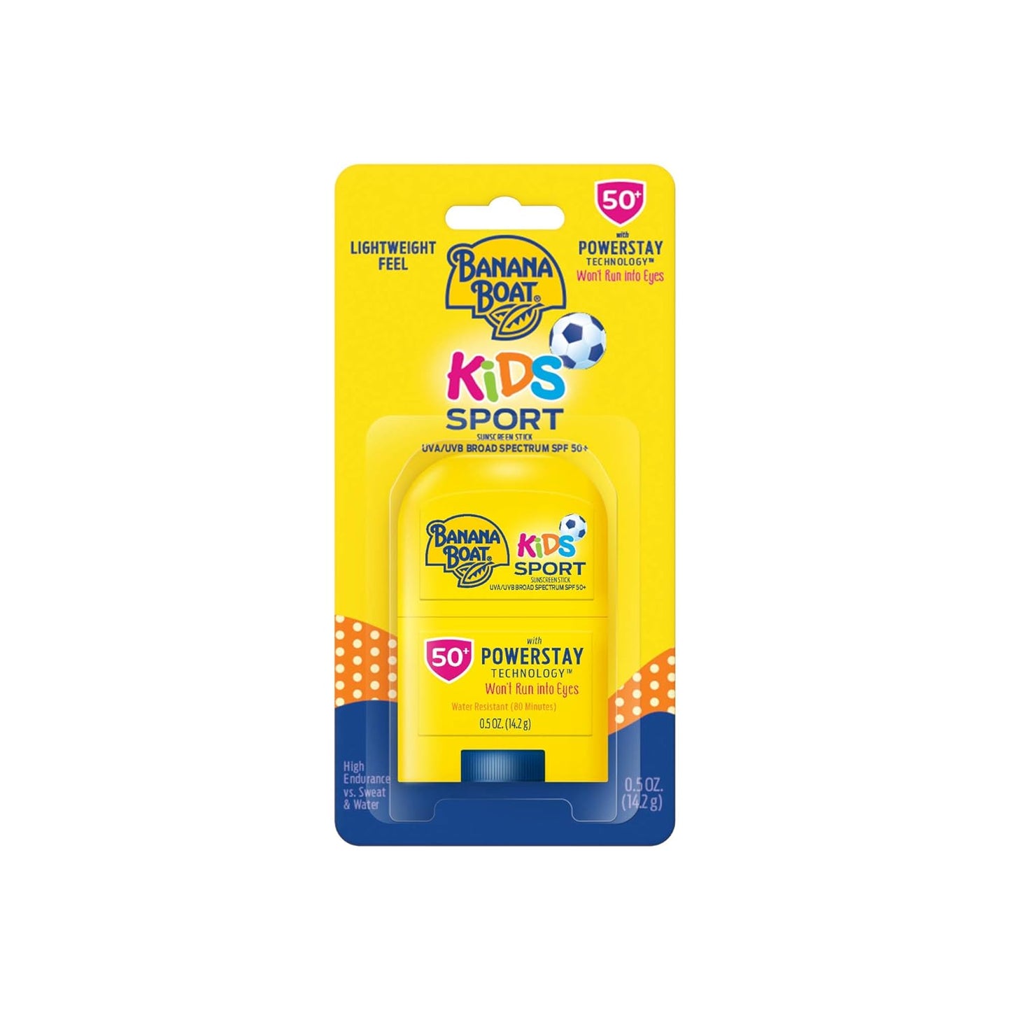 Banana Boat Sport Kids Sunscreen Stick SPF 50, 0.5oz | Travel Size Sunscreen for Kids, Childrens Sunblock SPF 50, Oxybenzone-Free, 0.5oz