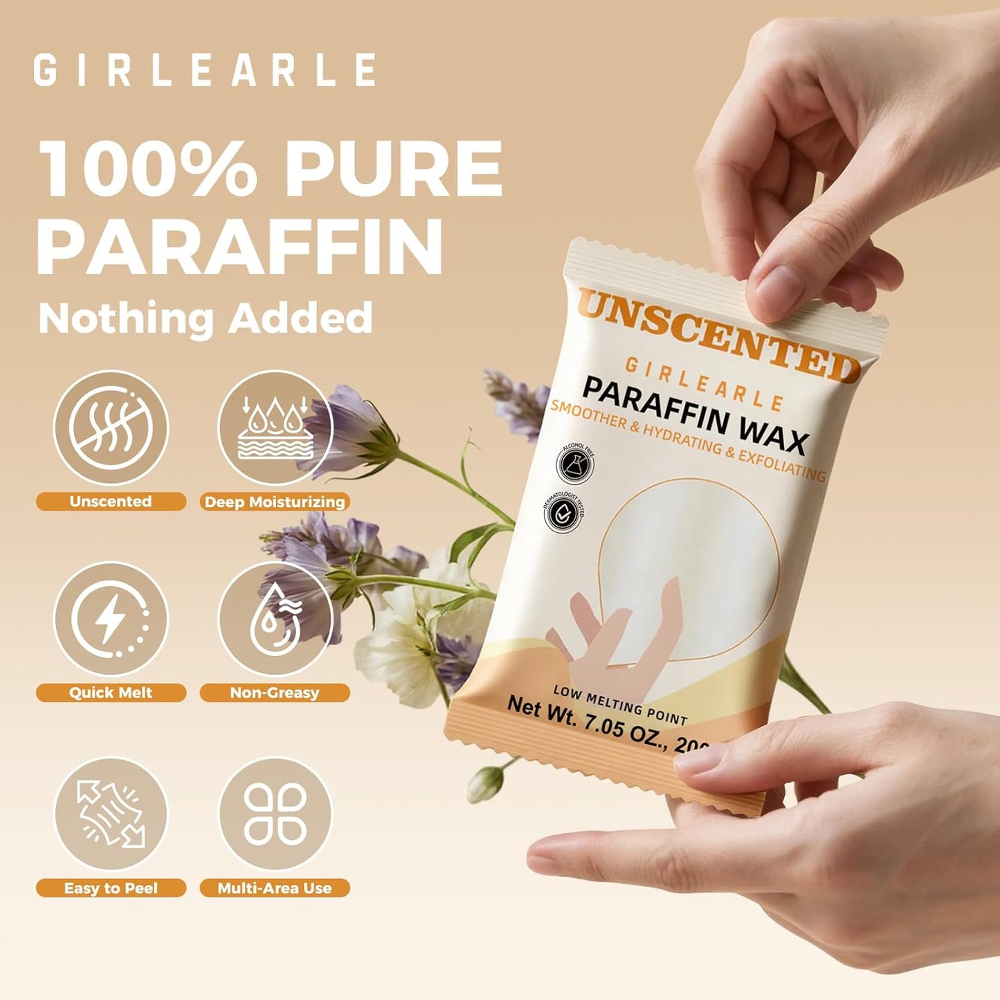 Paraffin Wax Refills 10 Packs Unscented for Paraffin Wax Bath Machine - for Dry Cracked Skin on Hands, Feet, Elbows - Moisturizing Hydration to Relieve Stiff Muscles & Joints