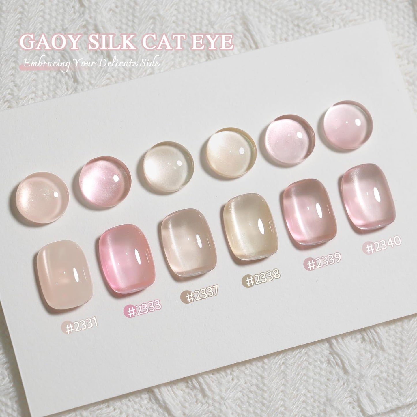 GAOY Cat Eye Gel Nail Polish Set with Magnet for Pink Brown Glitter Holographic Cat Eye, Salon Gel Manicure and Nail Art DIY at Home, Bright Moonlight