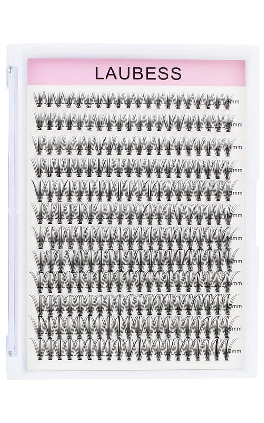 Eyelash Clusters LAUBESS Lash Clusters Individual Lashes Cluster Eyelash Extensions DIY at Home Waterproof Cluster Lashes (20D-0.10C-9-16)