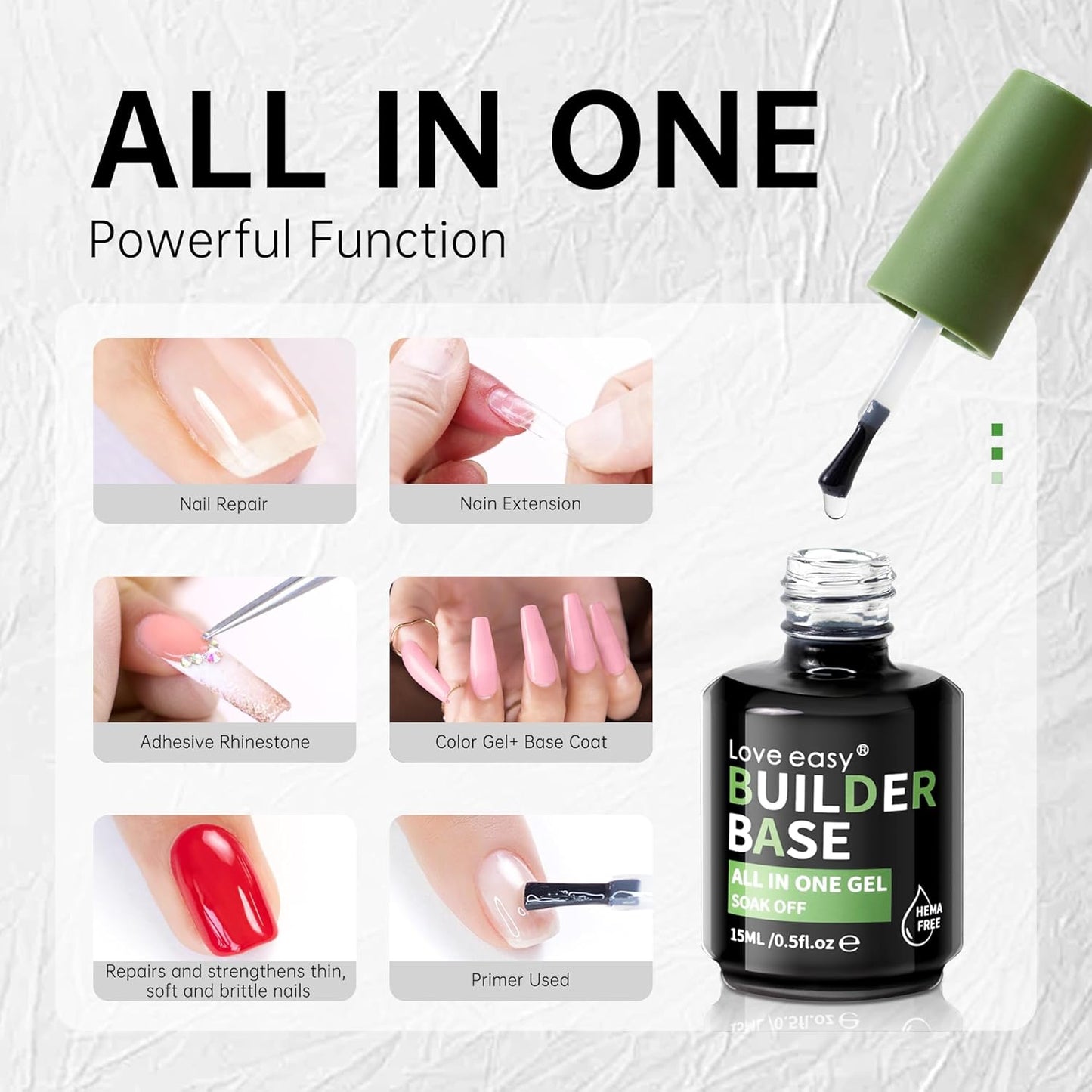 Salon-Grade Milky White Builder Gel - Hypoallergenic Strong Base Coat | Long-Lasting Adhesion (30+ Days) for Professional Nails Gift for Women