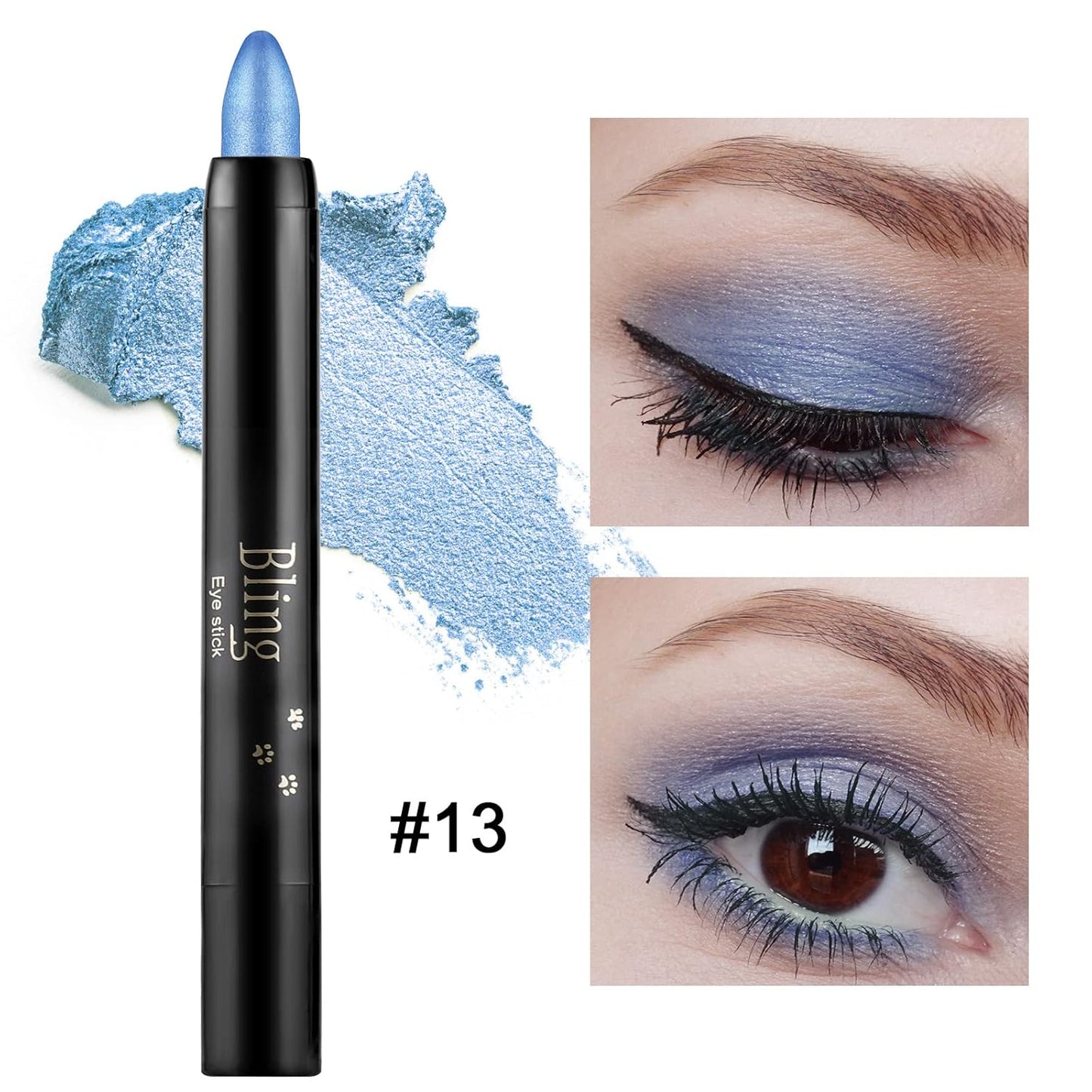 Boobeen Waterproof Eyeshadow Stick Crayon Shimmer Cream Pen Create Glitter Eye Makeup, Easy to Use (13#)
