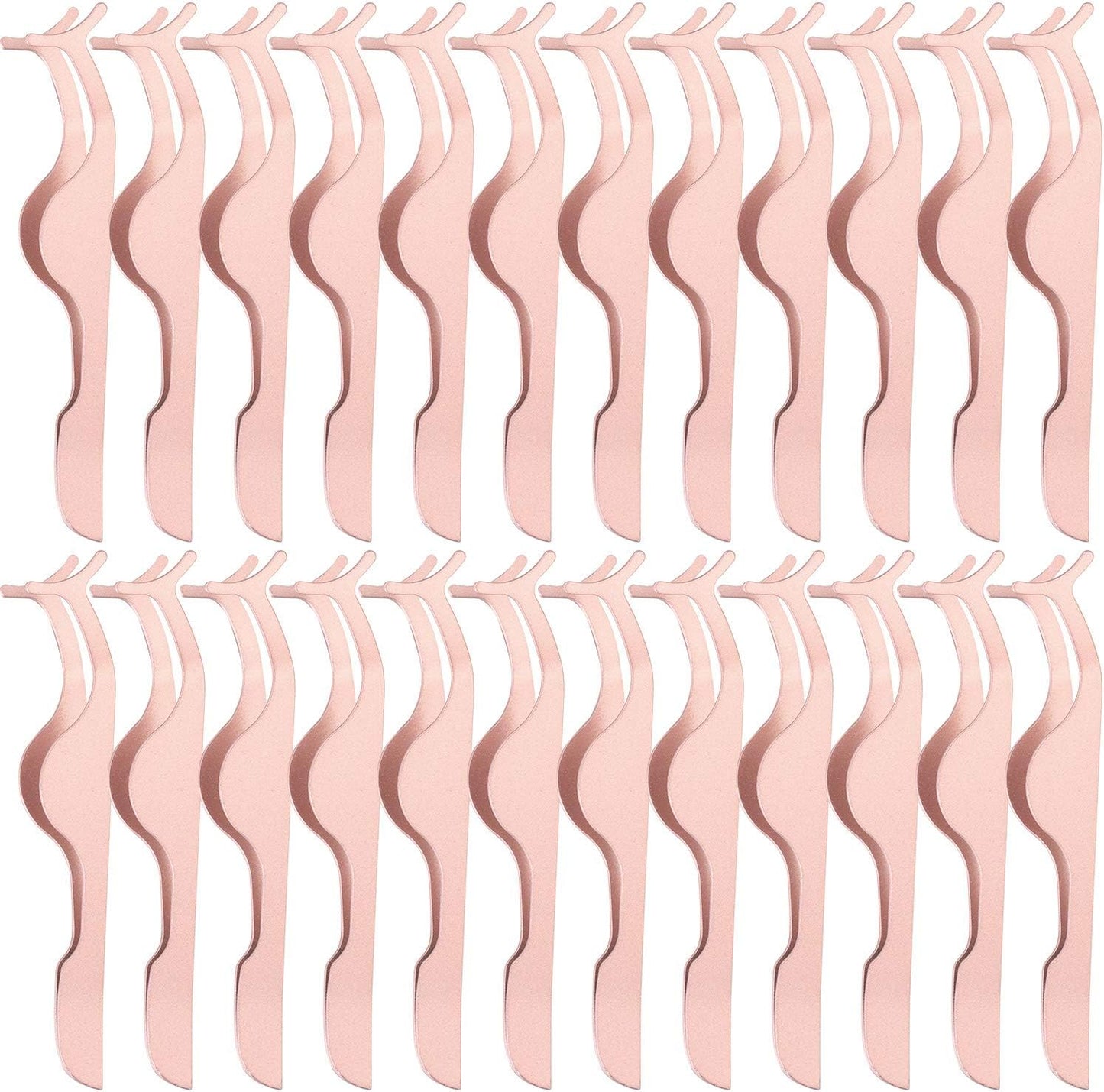 24 Pieces False Eyelashes Applicator Tool Stainless Steel Eyelash Extension Tweezers Remover Clip Tweezers Nipper Eyelash Auxiliary Clip for Women Makeup Application and Removal