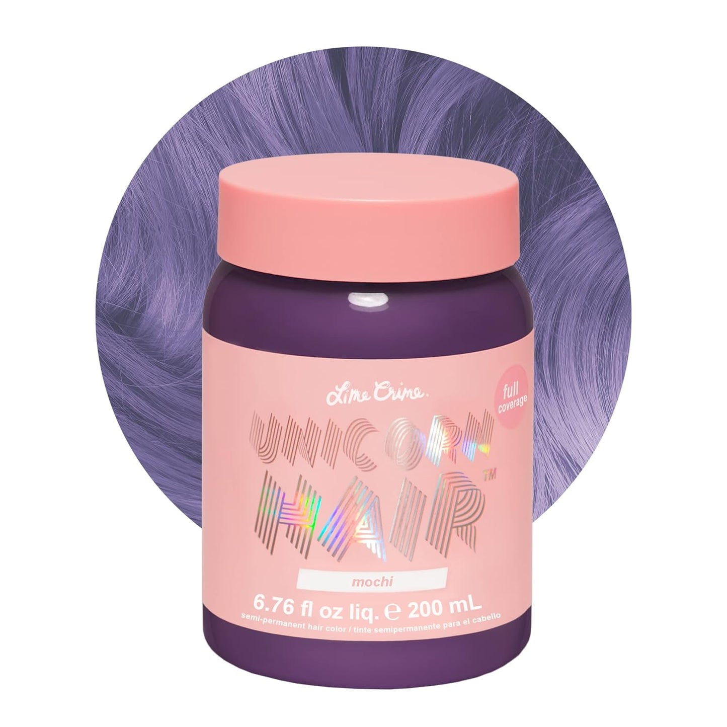 Lime Crime Unicorn Hair Dye Full Coverage, Mochi (Lavender) - Vegan and Cruelty Free Semi-Permanent Hair Color Conditions & Moisturizes - Temporary Purple Hair Dye With Sugary Citrus Vanilla Scent