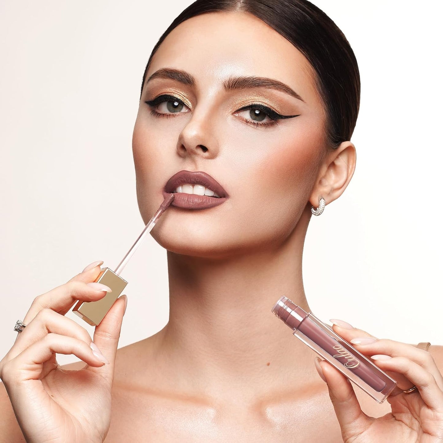 Oulac Matte Liquid Nude Lipstick for Women, Long Lasting Lipstick Waterproof Lip Stain, No Transfer, Creamy High Pigmented Formula with Rose Oil, Vegan & Cruelty-Free M28