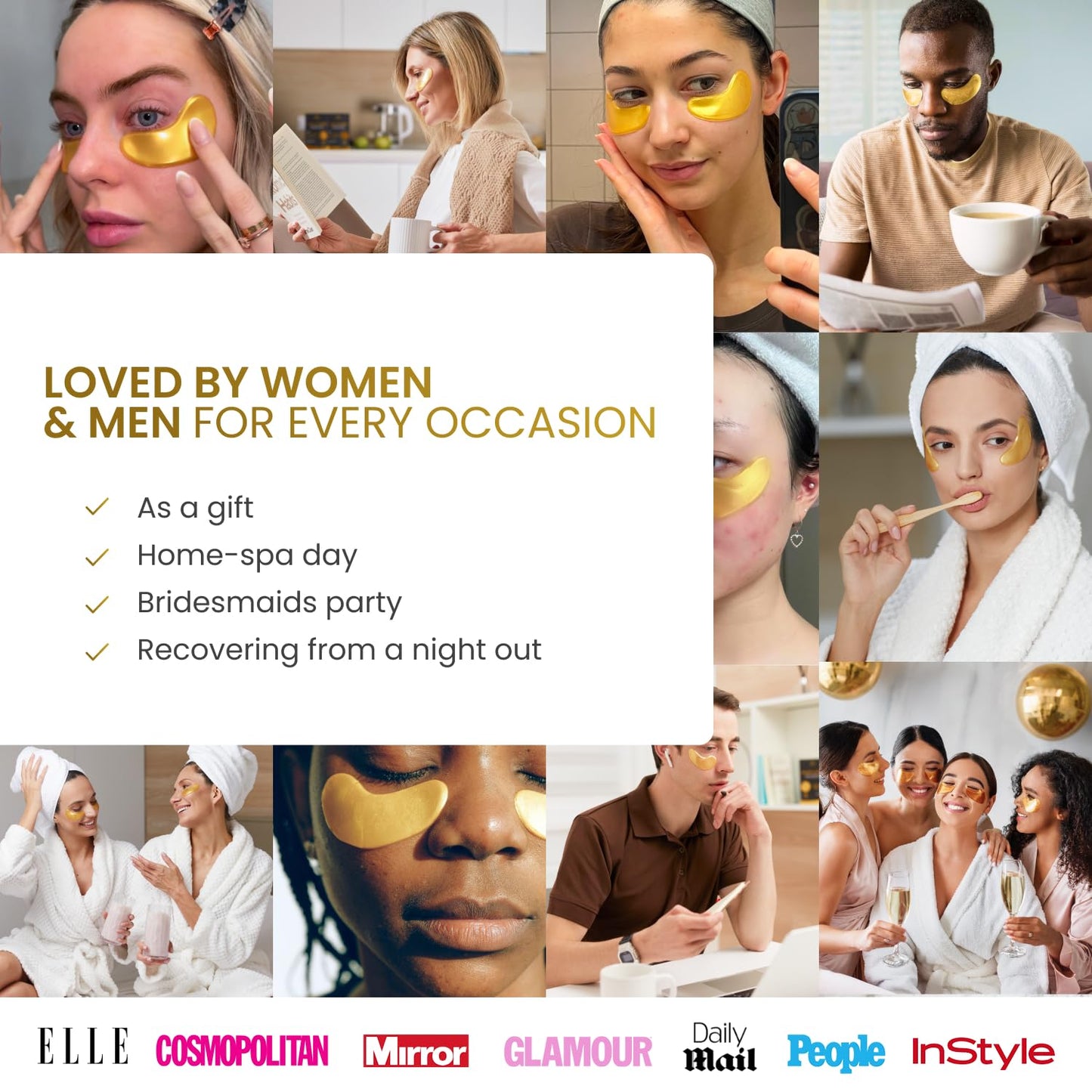 PLANTIFIQUE Gold Eye Patches for Puffy Eyes | 20 Pairs | Gifts | Under Eye Masks for Dark Circles | Puffiness Eye Gels | Eye Mask Skincare