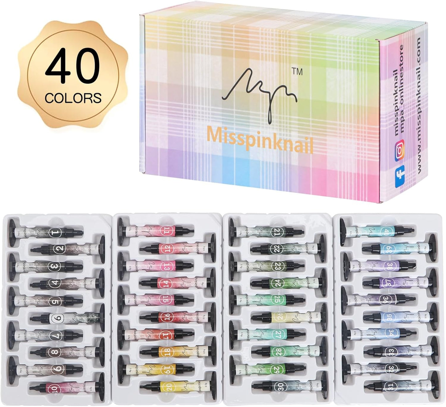 Gel palette Painting gel for nail art 40colors individual squares UV LED Gel for Nail Art DIY