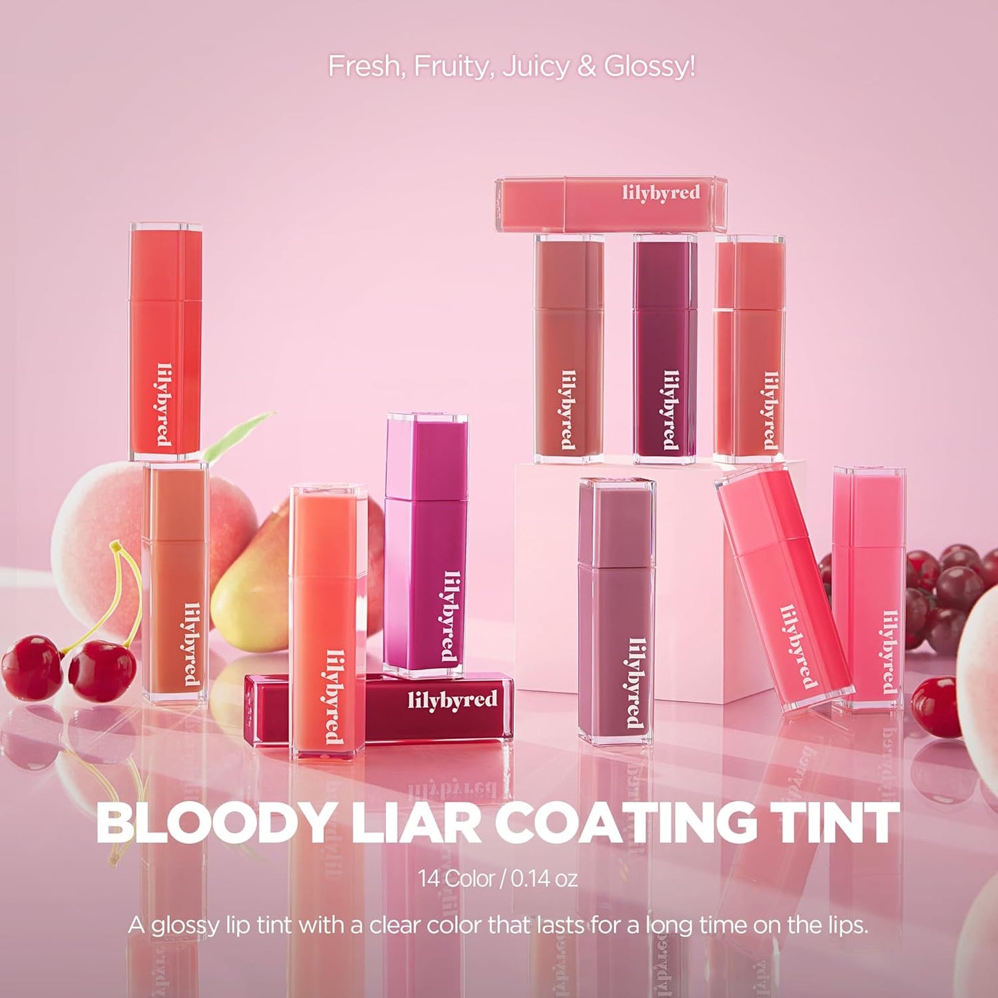 lilybyred Bloody Liar Coating Tint | Korean Glossy Lip Stain, Vivid & Juicy Color, Syrupy Shine, Moisturizing, Long-Lasting & Smudge-Proof, Non-Sticky, Lightweight, 0.14 oz. (01 Soft Apricot)