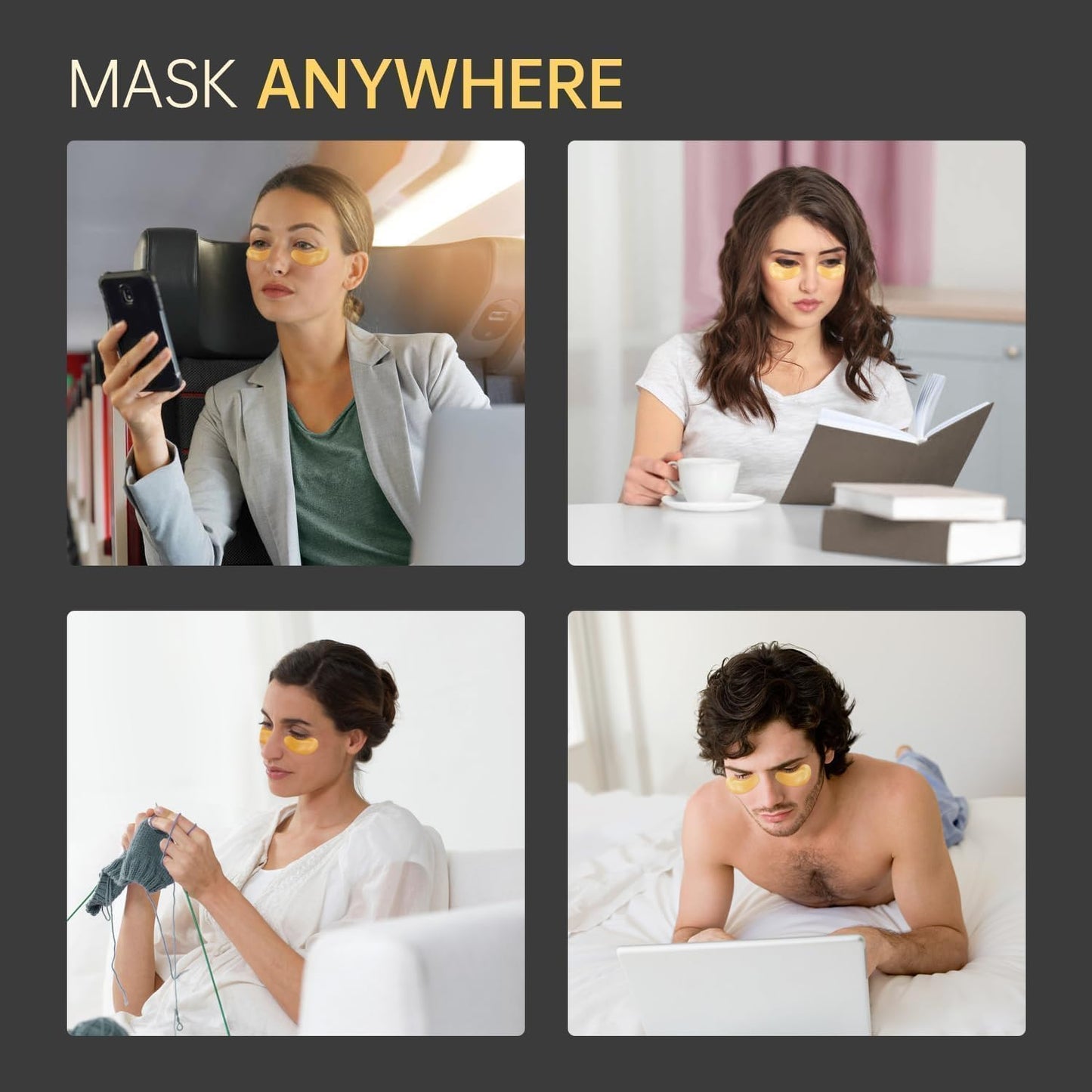 30 Pairs 24K Gold Under Eye Patches Face Masks Dark Circles Puffy Eye Bags Collagen Skincare Spa Trip Eye Mask