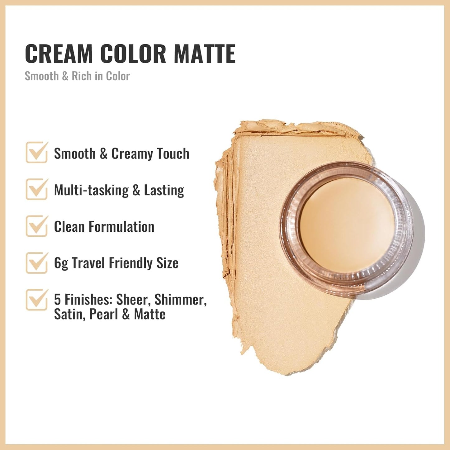 Oulac Matte Eyeshadow 3-in-1 Eyeshadow Eye Primer&Eyeliner Highly Pigmented Waterproof Smudge-proof Long Lasting Wear Smooth&Blendable Formula for Natural Look,Vegan & Cruelty-Free CM04