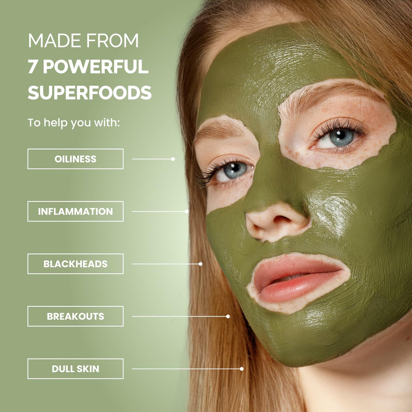 PLANTIFIQUE Korean Skincare Clay Mask – Hydrating Mud Mask with Avocado & Superfoods, Dermatologist-Tested for Face & Body – Vegan, 3.4 Oz/100ml