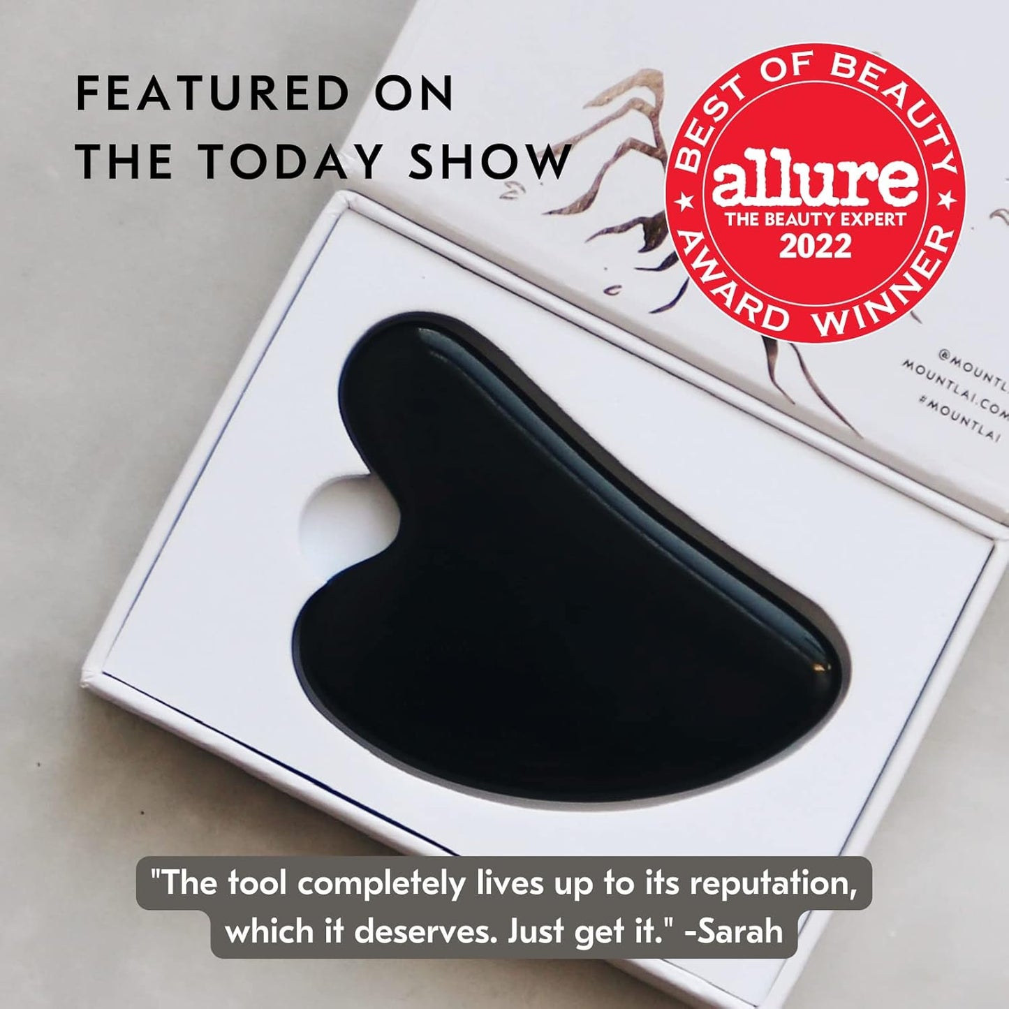 Mount Lai Obsidian Gua Sha Facial Tool – The Stone of Transformation – 100% Genuine Black Obsidian Stone Face Sculpting Tool for Lymphatic Drainage, Puffiness Reduction & Jaw Tension Relief