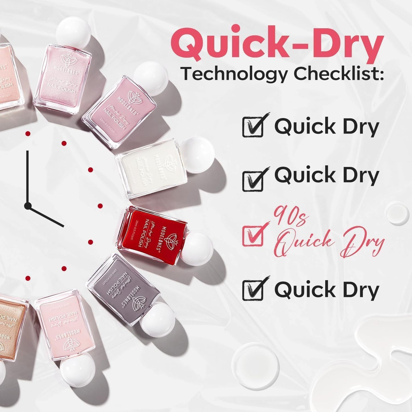 modelones Milky White Nail Polish, 15 ml Jelly Milky White Sheer Clear Nail Polish, Quick Dry Nail Lacquer Strengthener Long Last Nail Art DIY Manicure Gift for Women Girls 0.5 Fl Oz