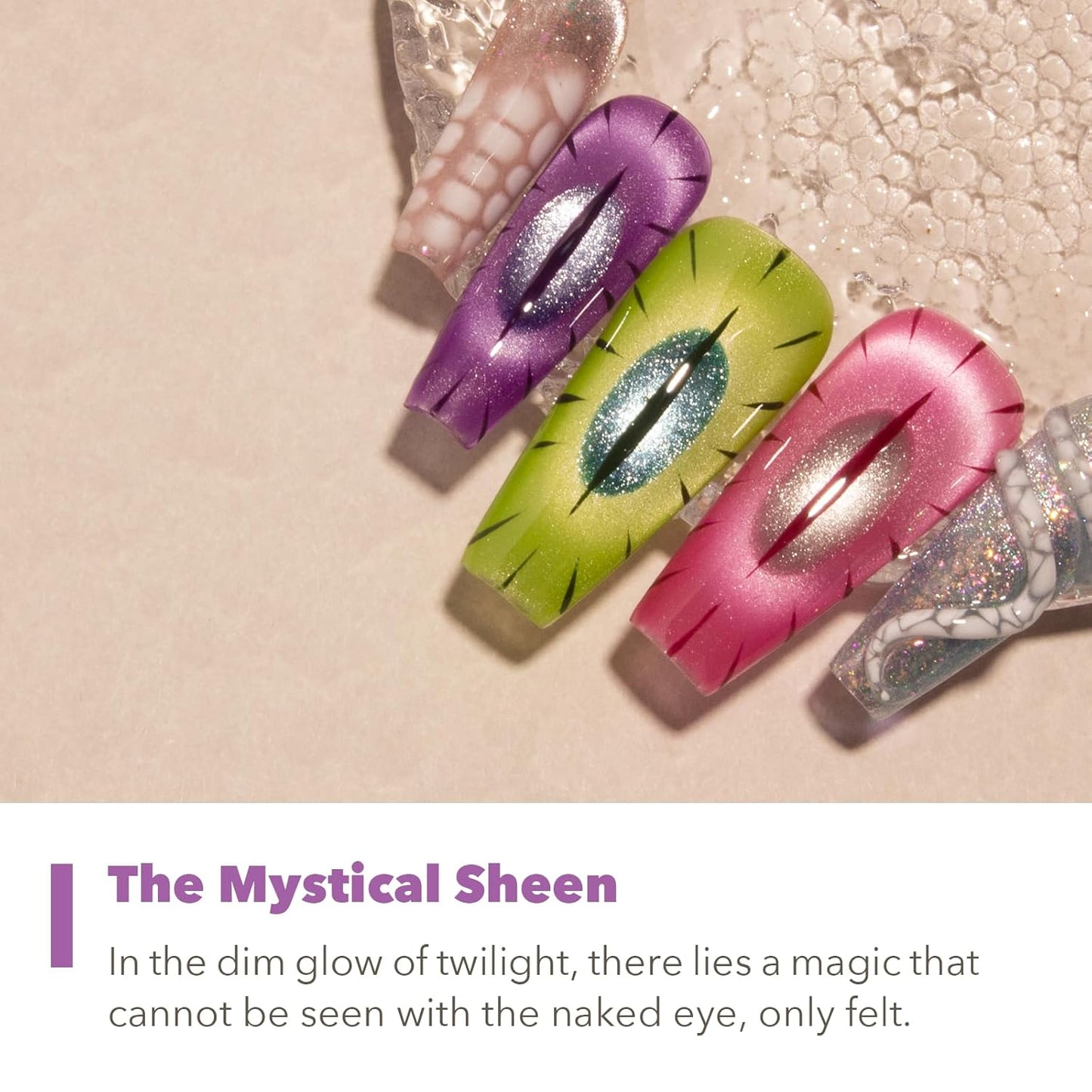 High-Density Cat Eye Gel Nail Polish with Magnet Stick, 15ml Dopamine Color Palette, Magnetic Effect Gel for DIY Manicure, Multiple Color Options - Violet Flash