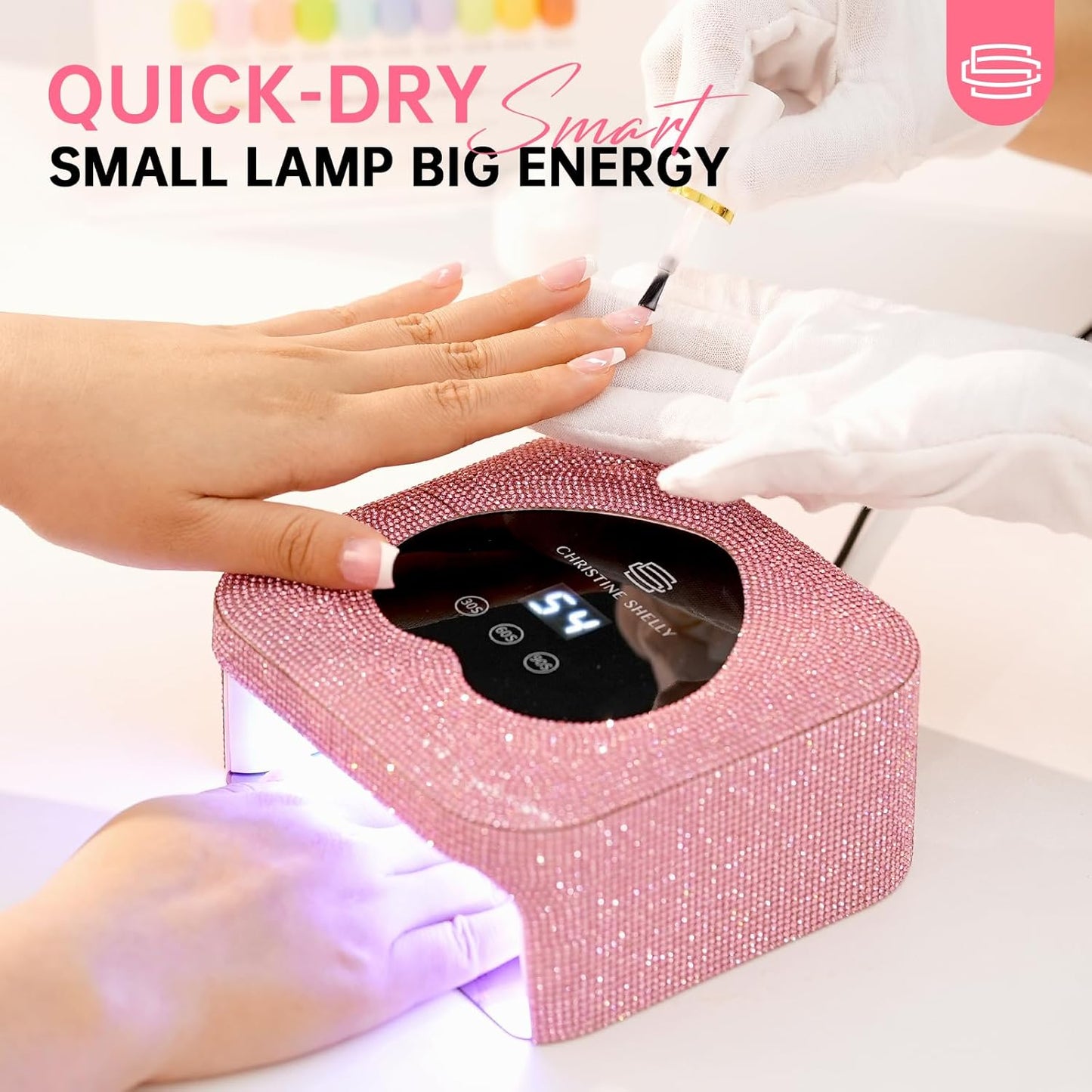 UV Nail Lamp, CHRISTINE SHELLY UV Light for Gel Nails, 48W Plug-in Mini Diamond Nail Lamp Nail Dryer with Touch Control Auto Sensor and 3 Timer Settings Nail Light Curing Lamp, Home