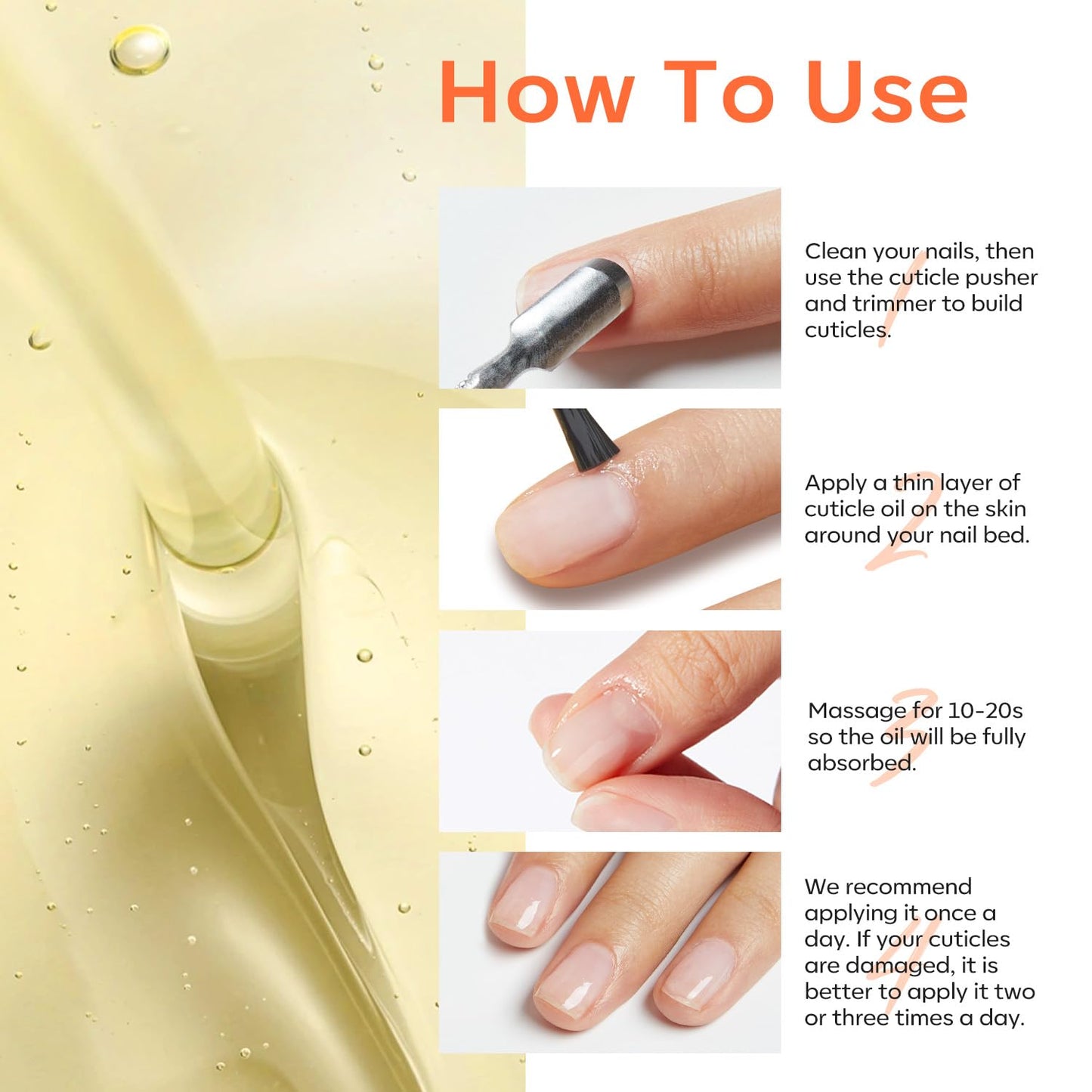 modelones Cuticle Oil Nail Strengthener and Growth Nail Growth Oil Repairs Cuticle & Promote Nail Care Moisturize Dry Skin 15ml