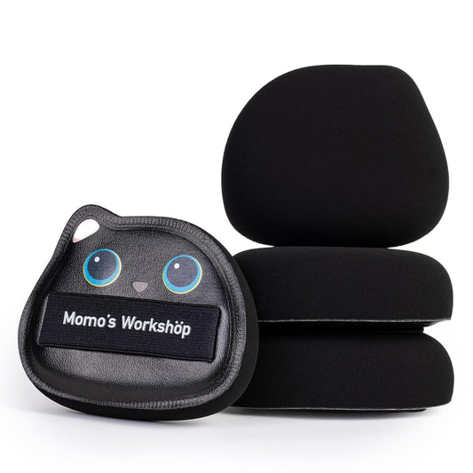 Black Cat Toto Airy Marshmallow Puff,Makeup Sponge,Rubycell Material,Pointed Tip for Concealer + Flat Side for Foundation, Longwear Makeup, Travel Friendly & Reusable,2pcs Puffs & Storage Case