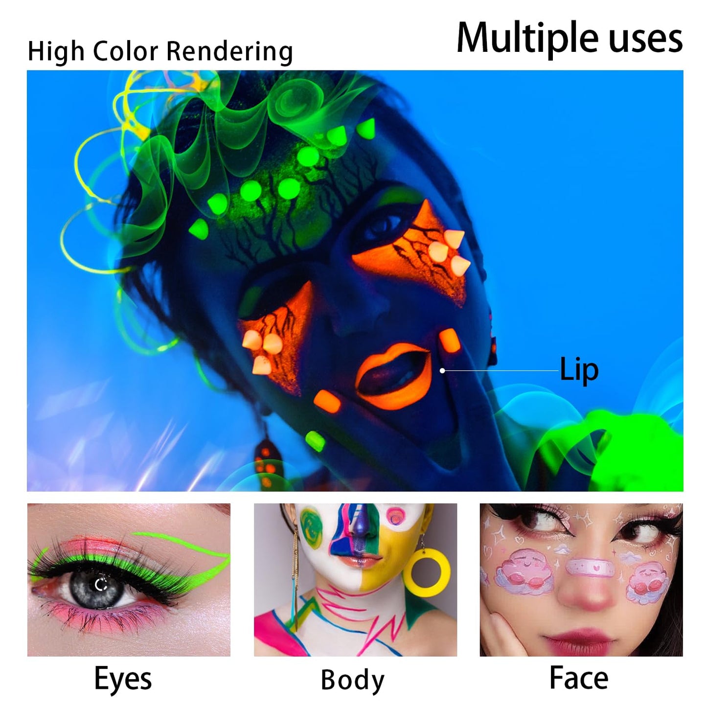 12 Colors Matte Liquid Eyeliner Set UV Glow Rainbow Colorful Neon Eyeliner Pencil Pigmented Waterproof Smudgeproof Long Lasting Gel Eye Liner Eye Makeup Kit for Women