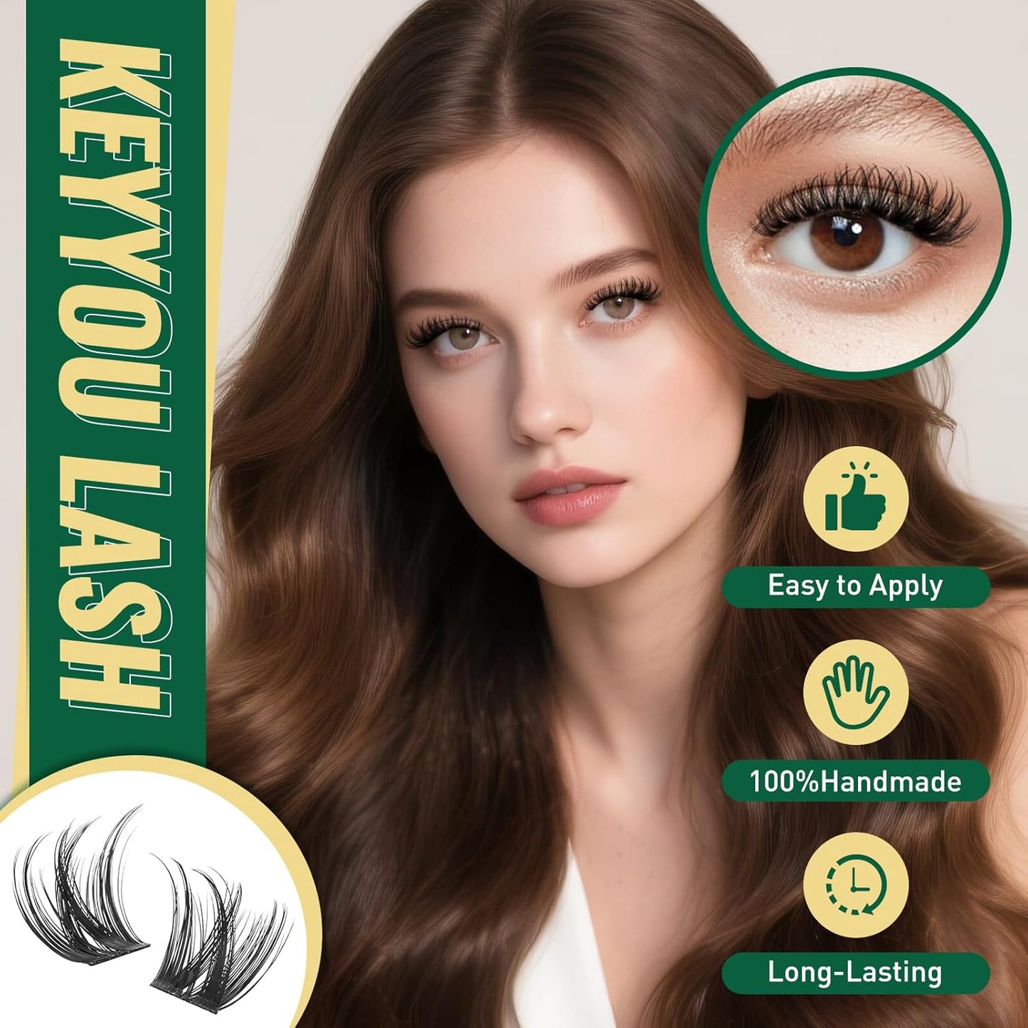 KEYYOULASH DIY Lash Extension Kit 144pcs 8-18MIX Lash Clusters Eyelash Extension Kit with Lash Bond and Seal,Remover,Applicators for DIY Lash Extensions at Home (KY04 Kit)