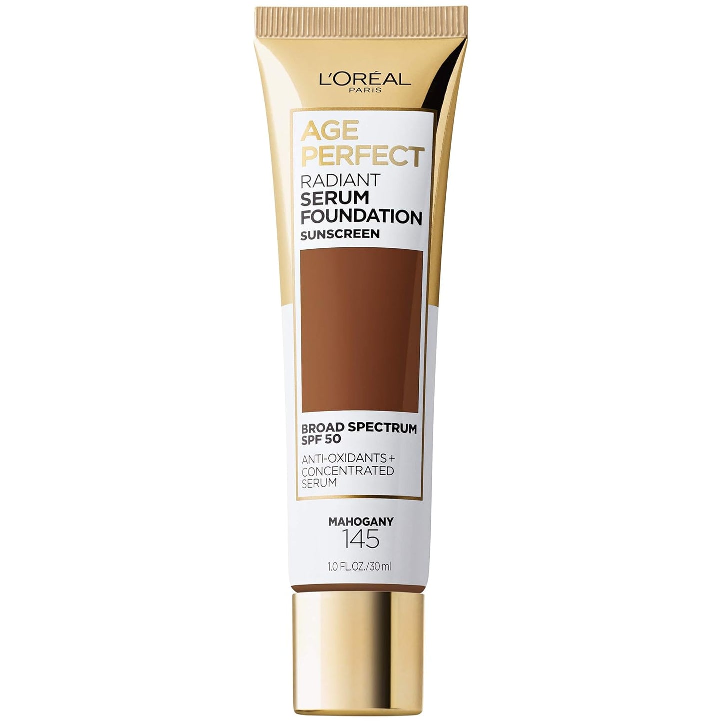 L'Oreal Paris Age Perfect Radiant Serum Foundation with SPF 50, Mahogany, 1 Ounce