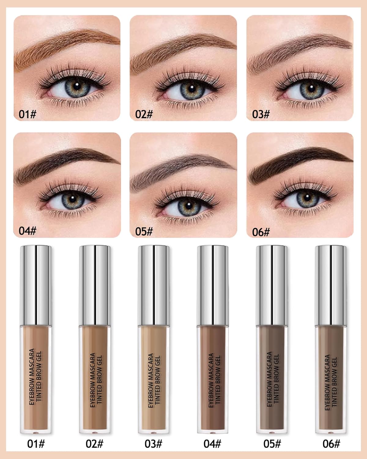 Waterproof Long Lasting Smudge-Proof Liquid Eyebrow Makeup, Tinted Eyebrow Gel, Volumizing Enhance Brow Mascara for Women, With Brow Razor Brush - 05 Taupe