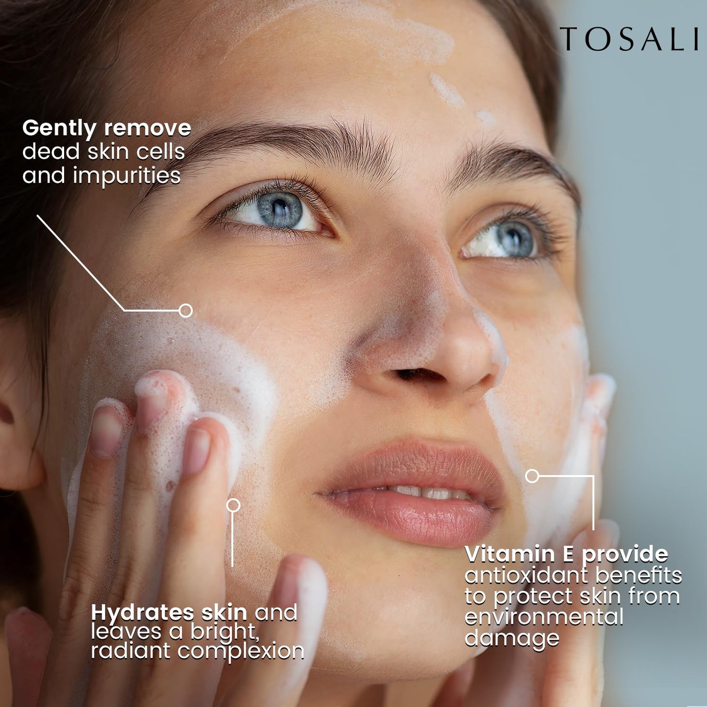 Anti Aging Daily Peeling Face Exfoliator – Peeling Gel with Hyaluronic Acid, Lactic Acid & Vitamin E, Gentle Exfoliating Gel for All Skin Types, Skin Care for Women, 6.8 Oz