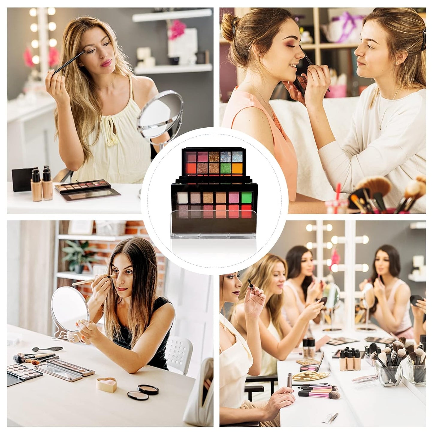 Acrylic Clear Eyeshadow Palette Organizer 7 Sectons Makeup Palette Organizer for Bathroom Countertops,Vanities