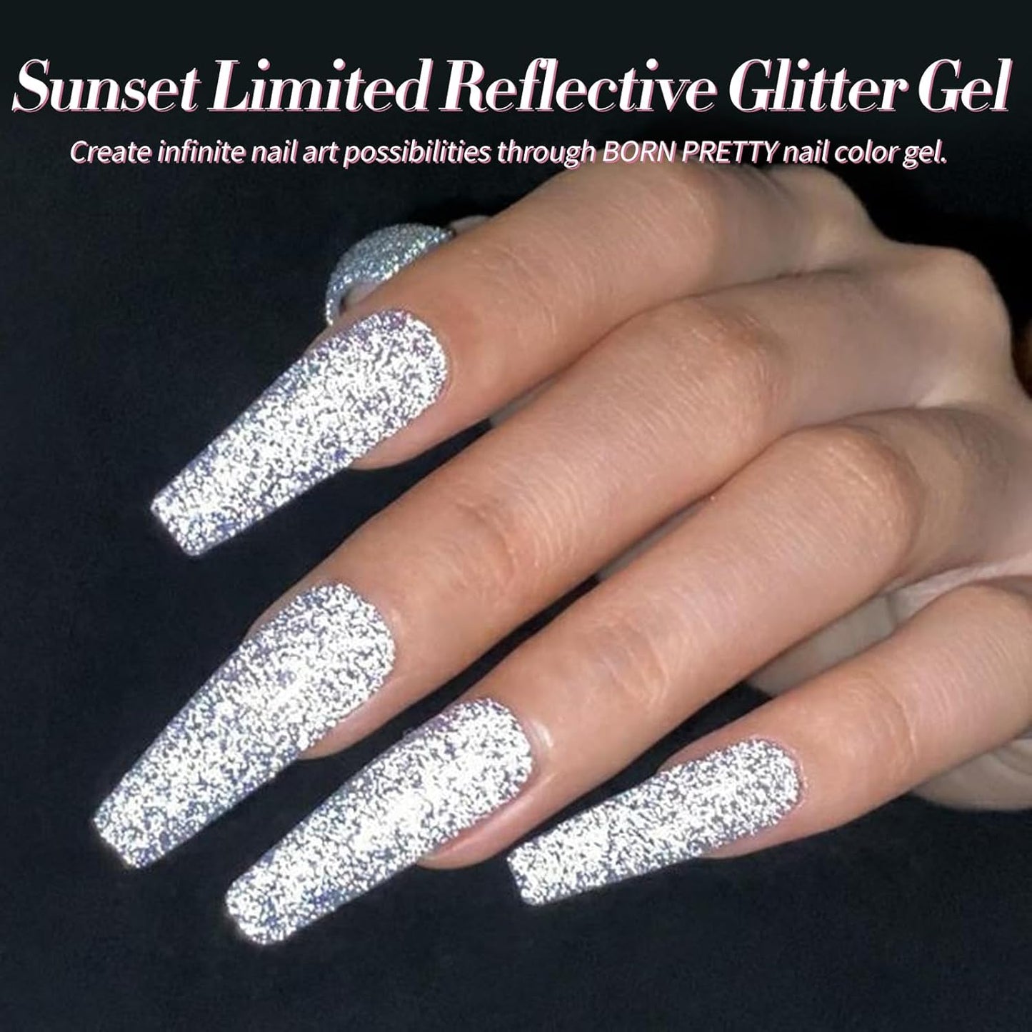 Born Pretty Reflective Glitter Gel Nail Polish, 6 Colors Holographic Gel Polish Long Lasting Sparkly Shiny Nail Polish U V Set for Manicure and Nail Art, DIY at Home, Salon-Quality 7ml